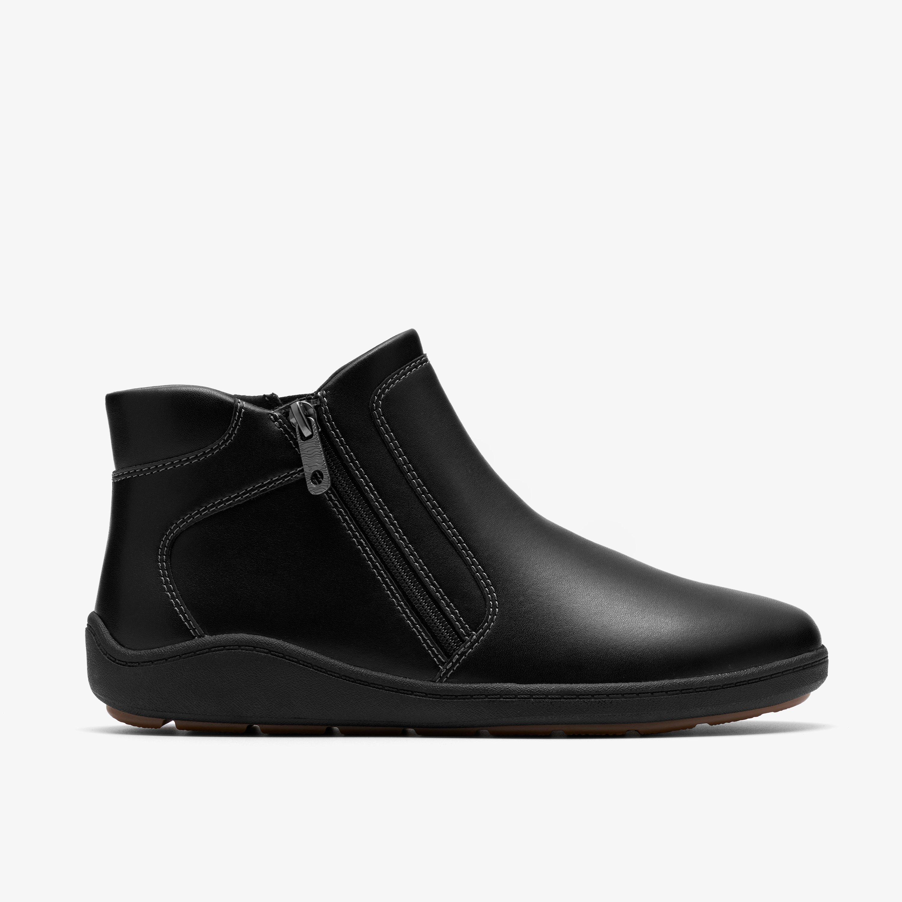 Bryianne Carly Black Leather Ankle Boots, view 1 of 6