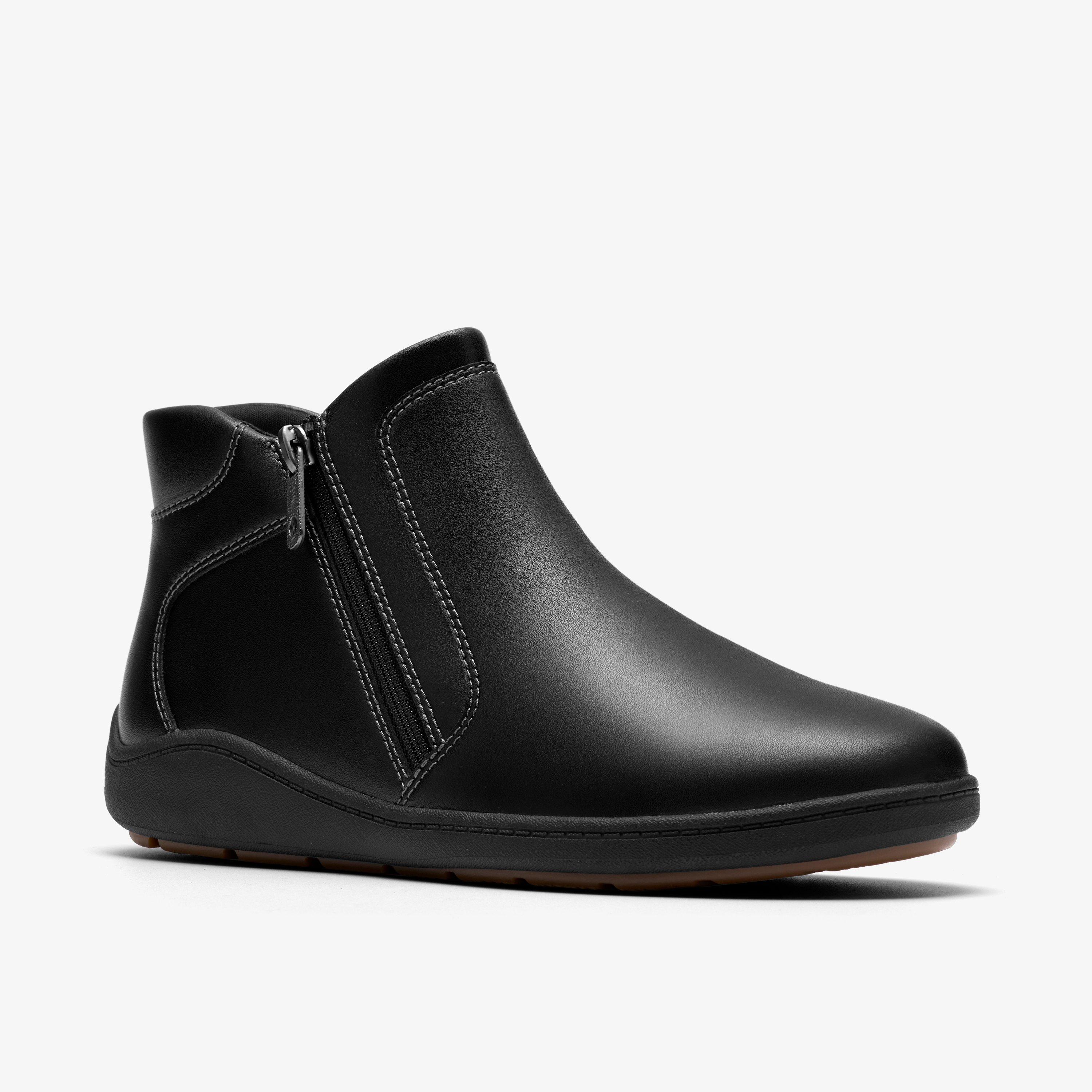 Bryianne Carly Black Leather Ankle Boots, view 4 of 6