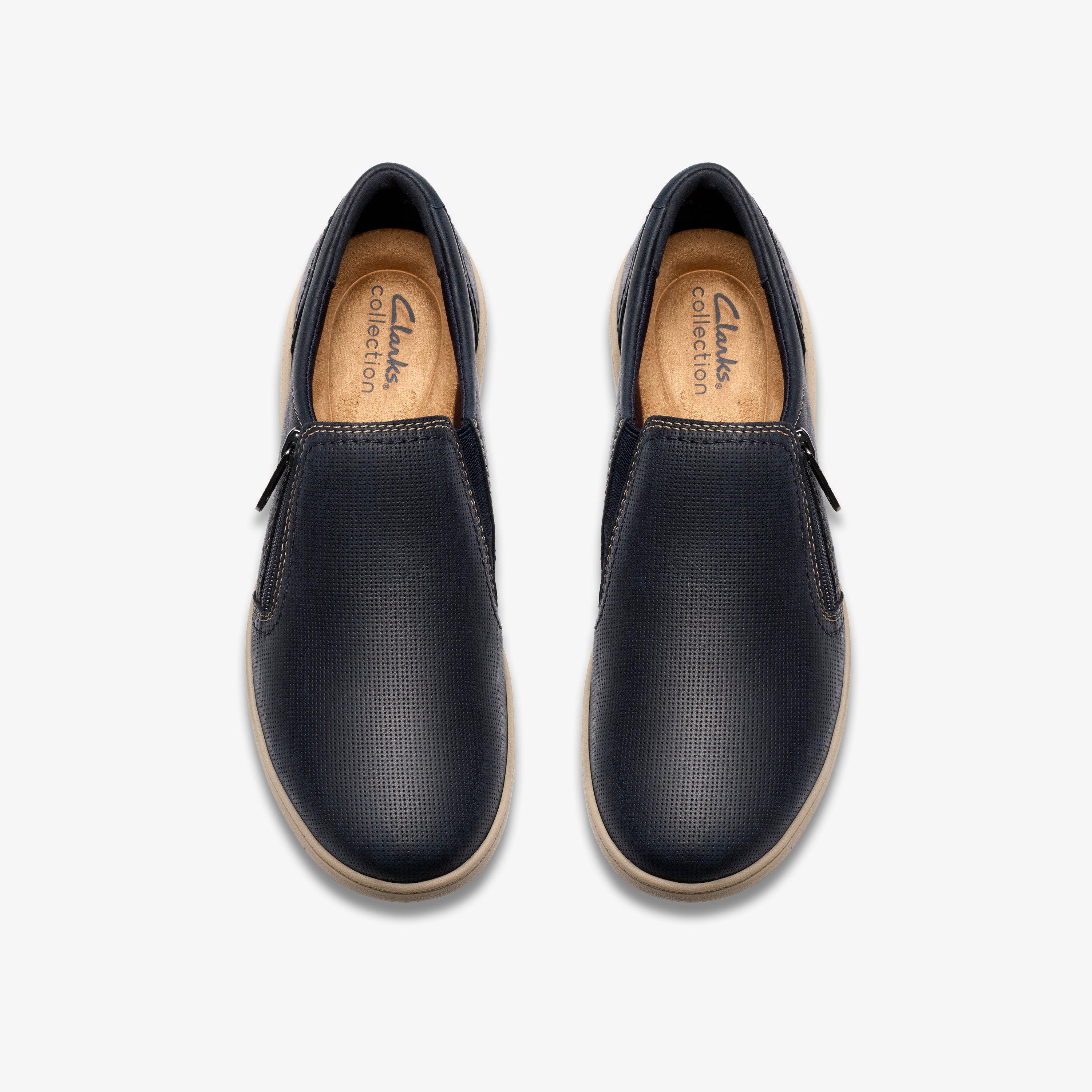 Bryianne Ashly Navy Leather Slip Ons, view 6 of 6