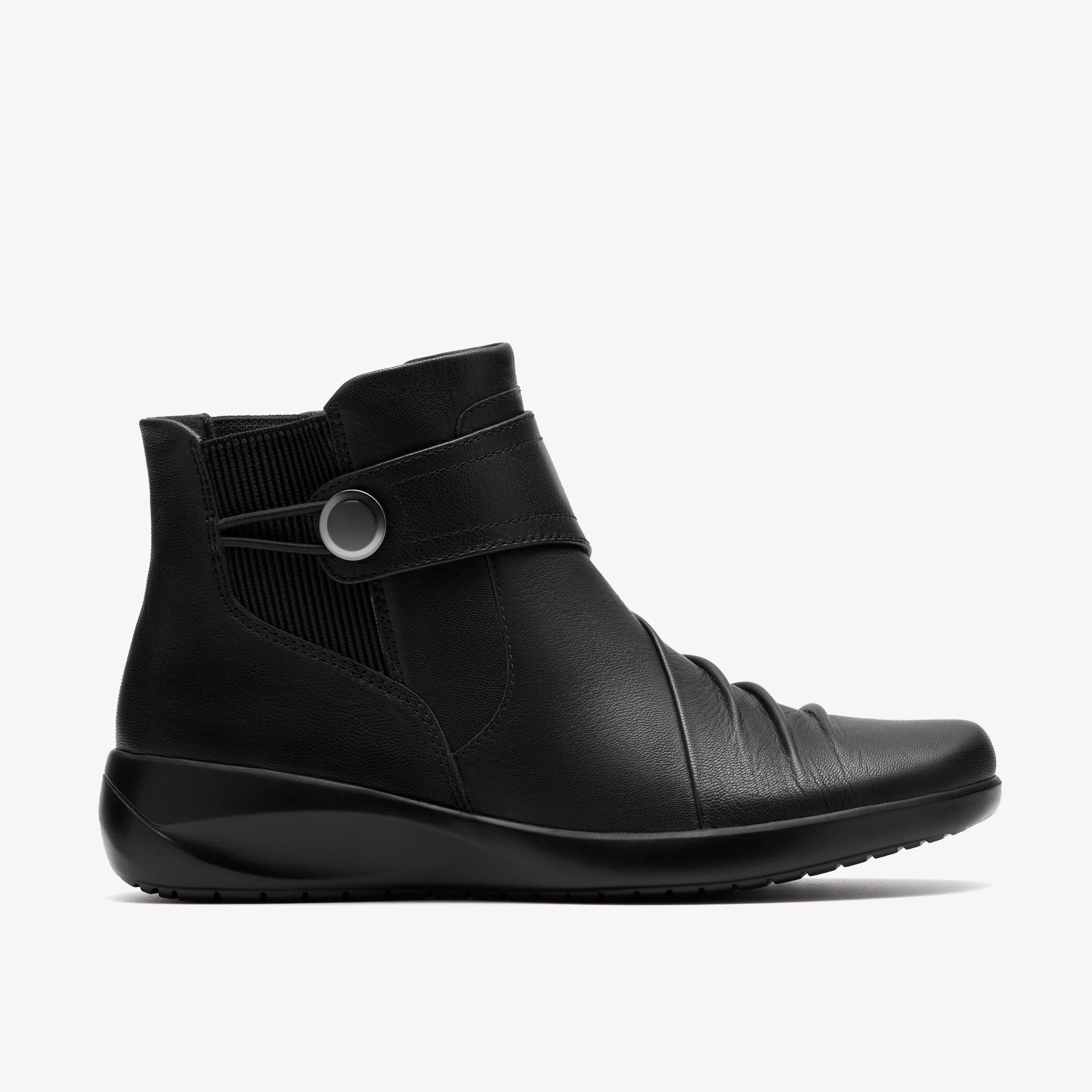 Kaetlyn Sara Black Leather Ankle Boots, view 1 of 6