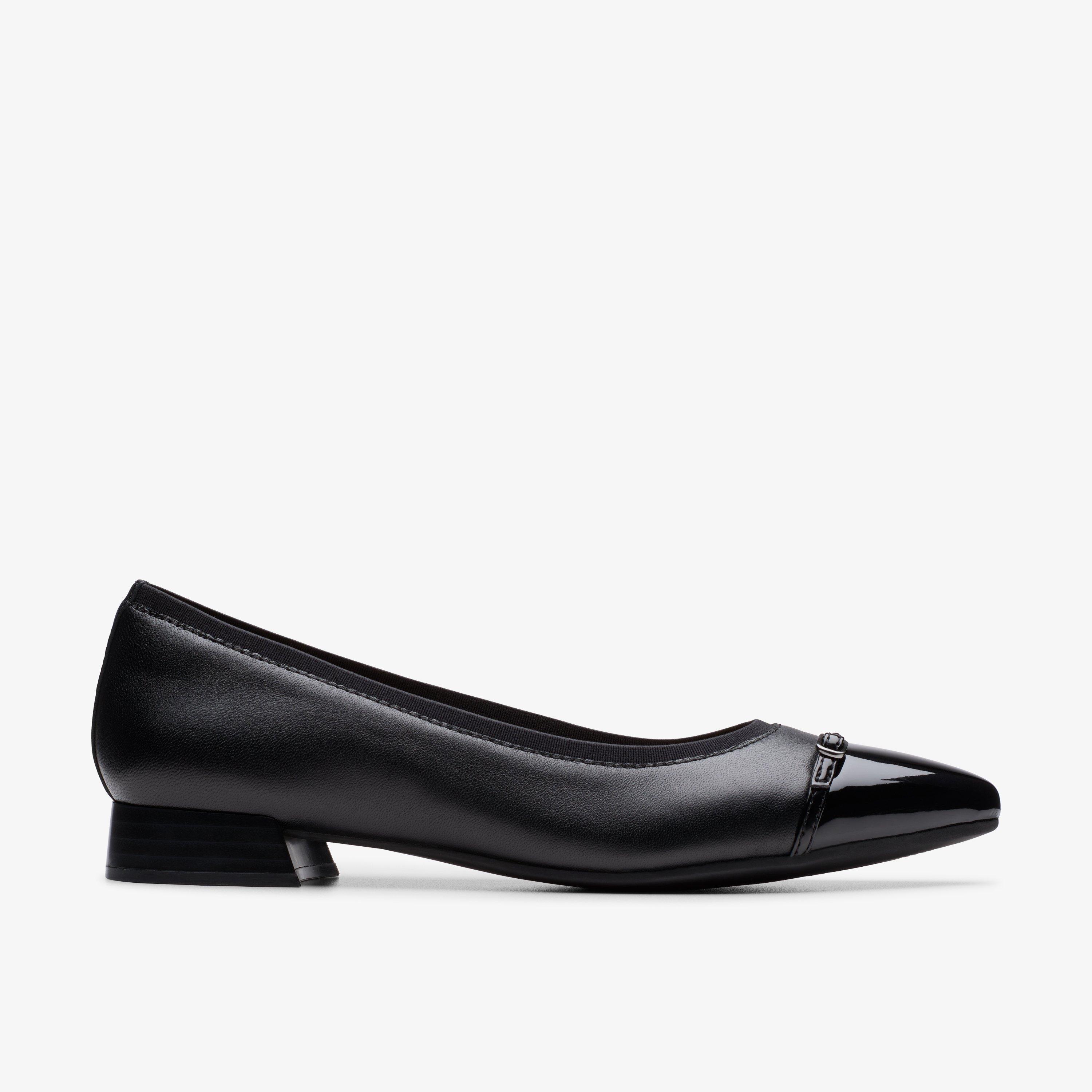 Natalyn Dusk Black Leather Slip Ons Court Shoes, view 1 of 8