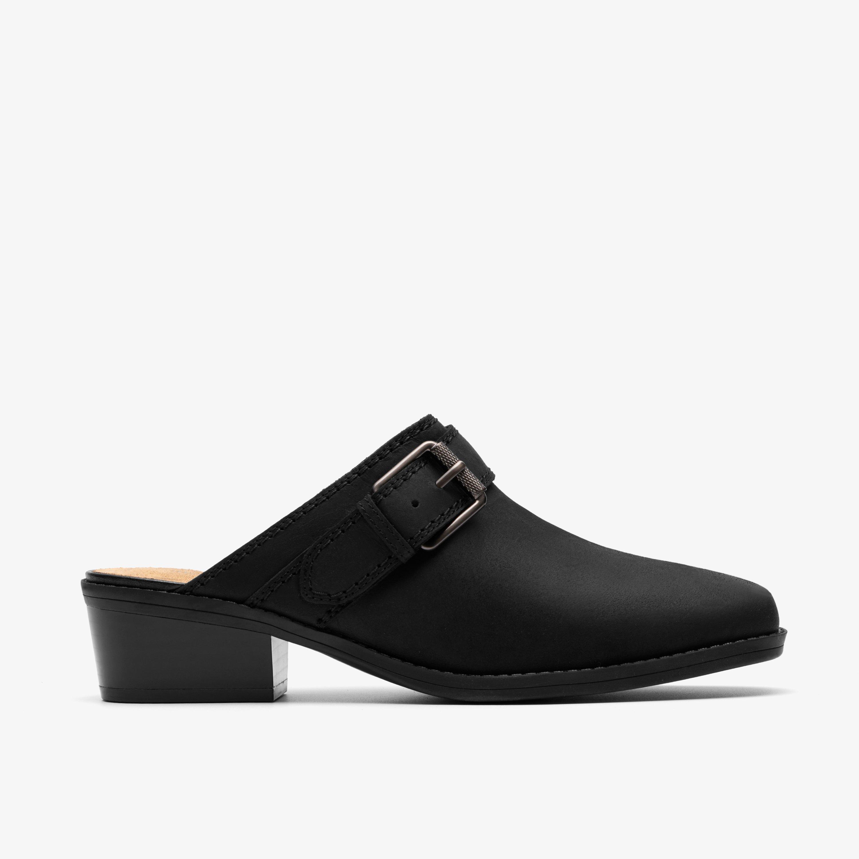 Danyelle Mist Black Leather Clogs & Mules, view 1 of 6