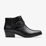 Womens Danyelle Wish Black Leather Ankle Boots Clarks