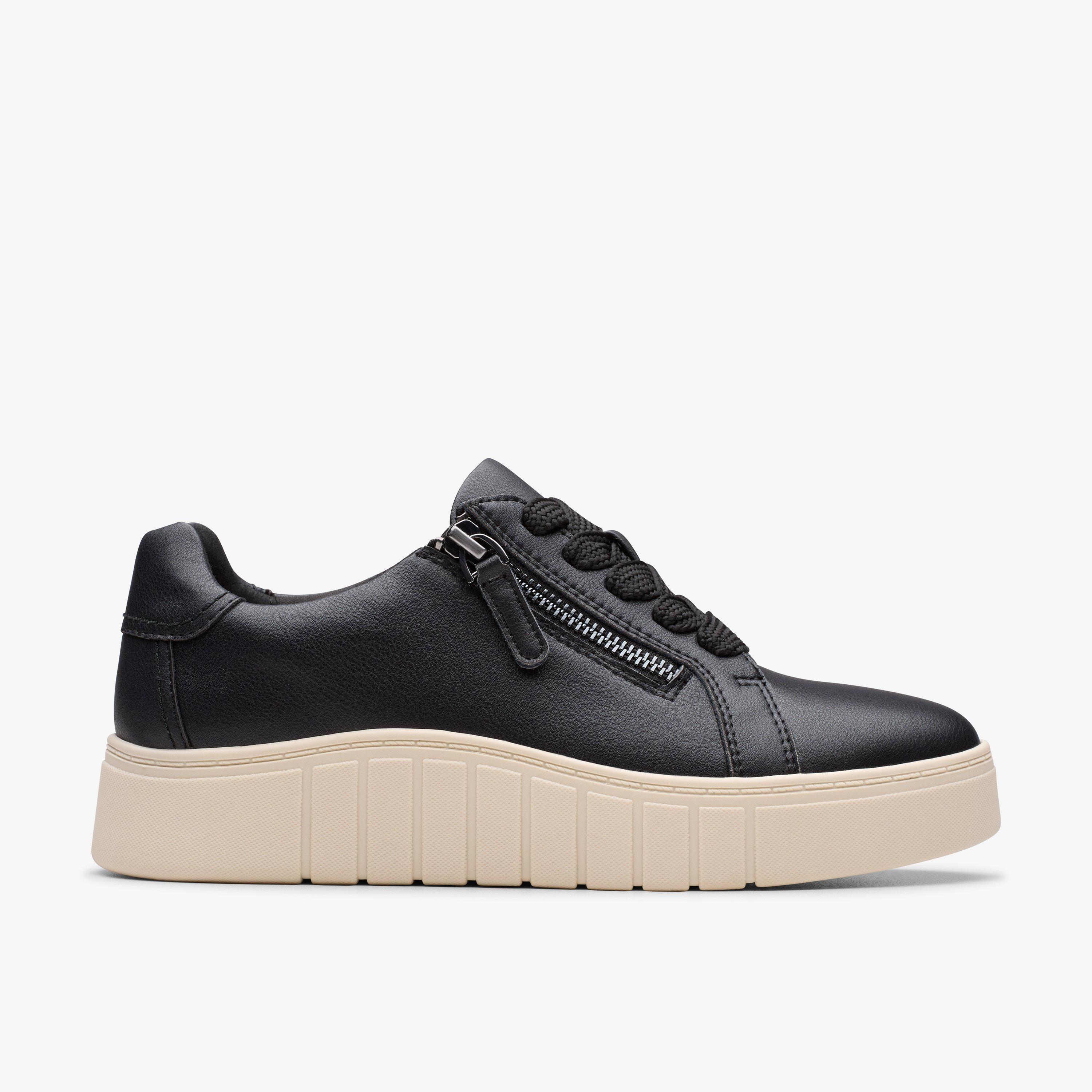 Mykah Joy Black Leather Trainers Lace Up, view 1 of 6