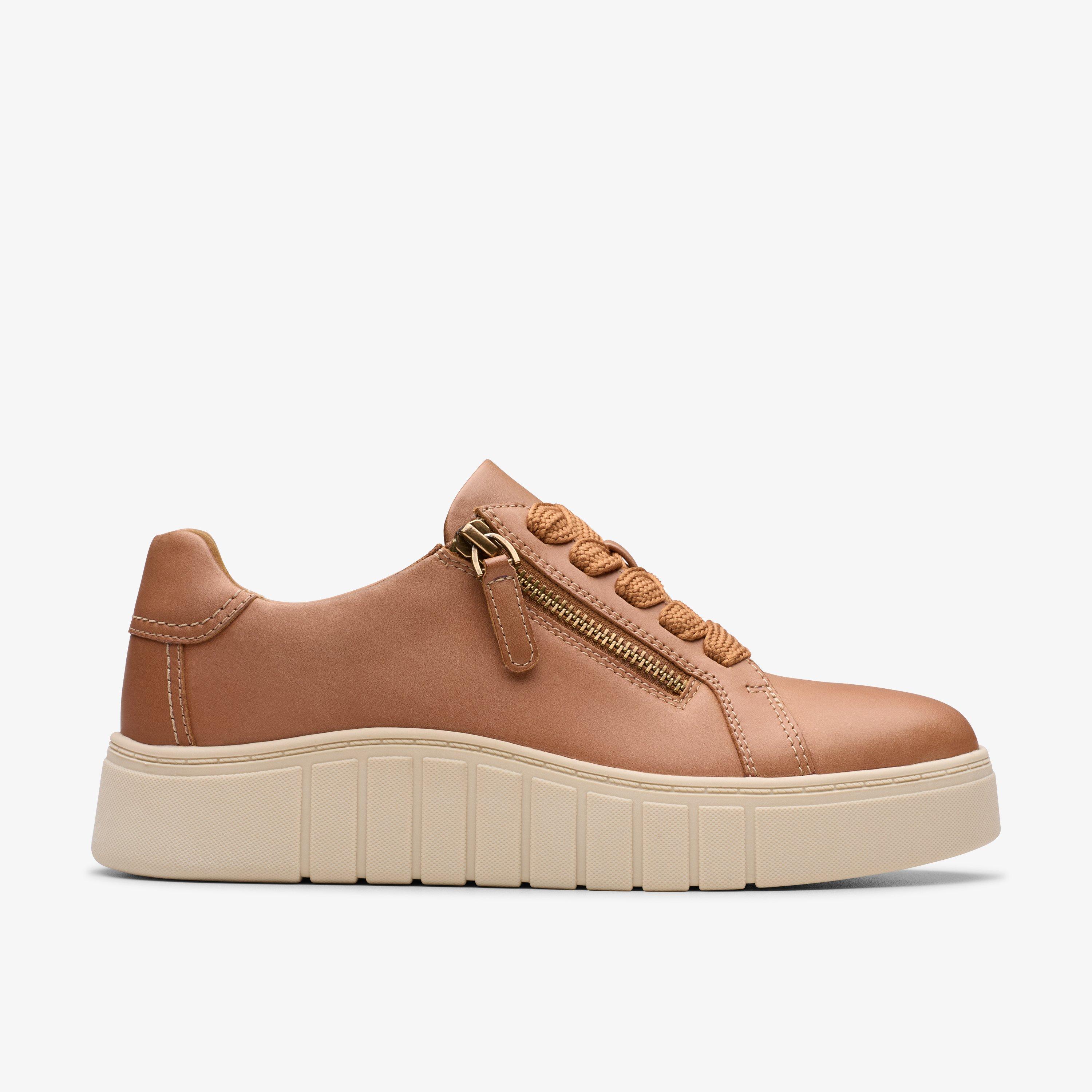 Mykah Joy Tan Leather Trainers Lace Up, view 1 of 6