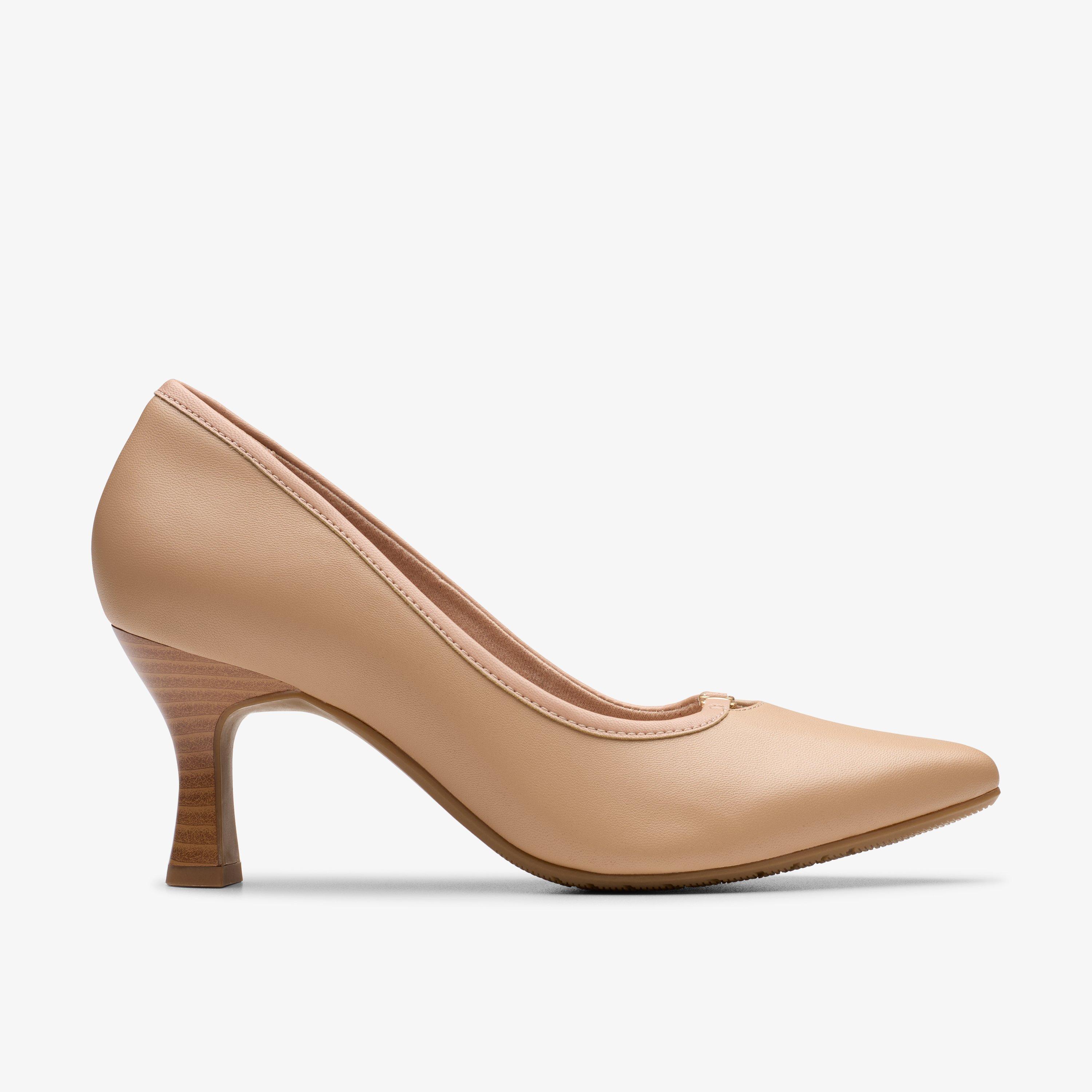 Kataleyna West Beige Leather Heels Court Shoes, view 1 of 6
