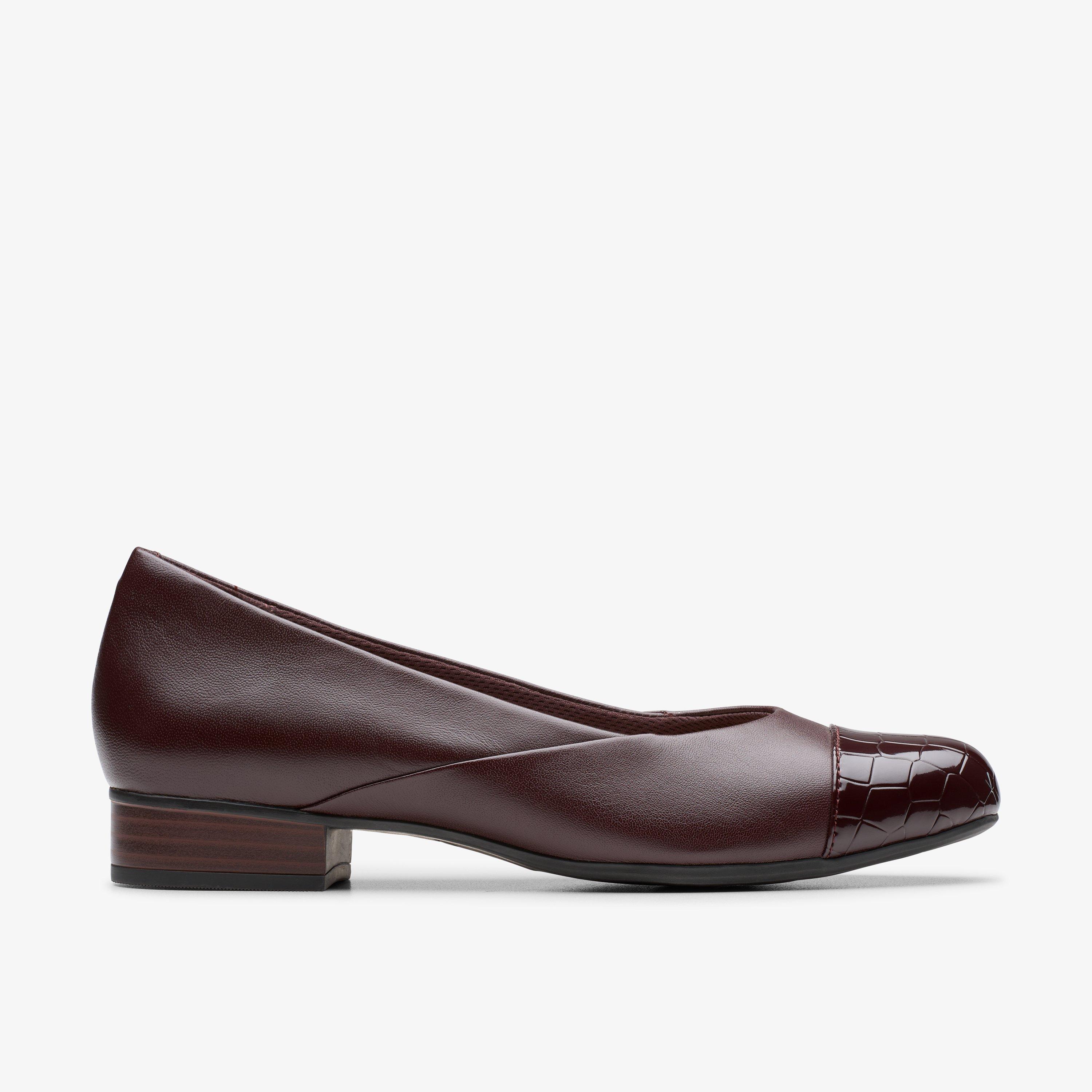 Juliet Rise Merlot Leather Slip Ons Court Shoes, view 1 of 6