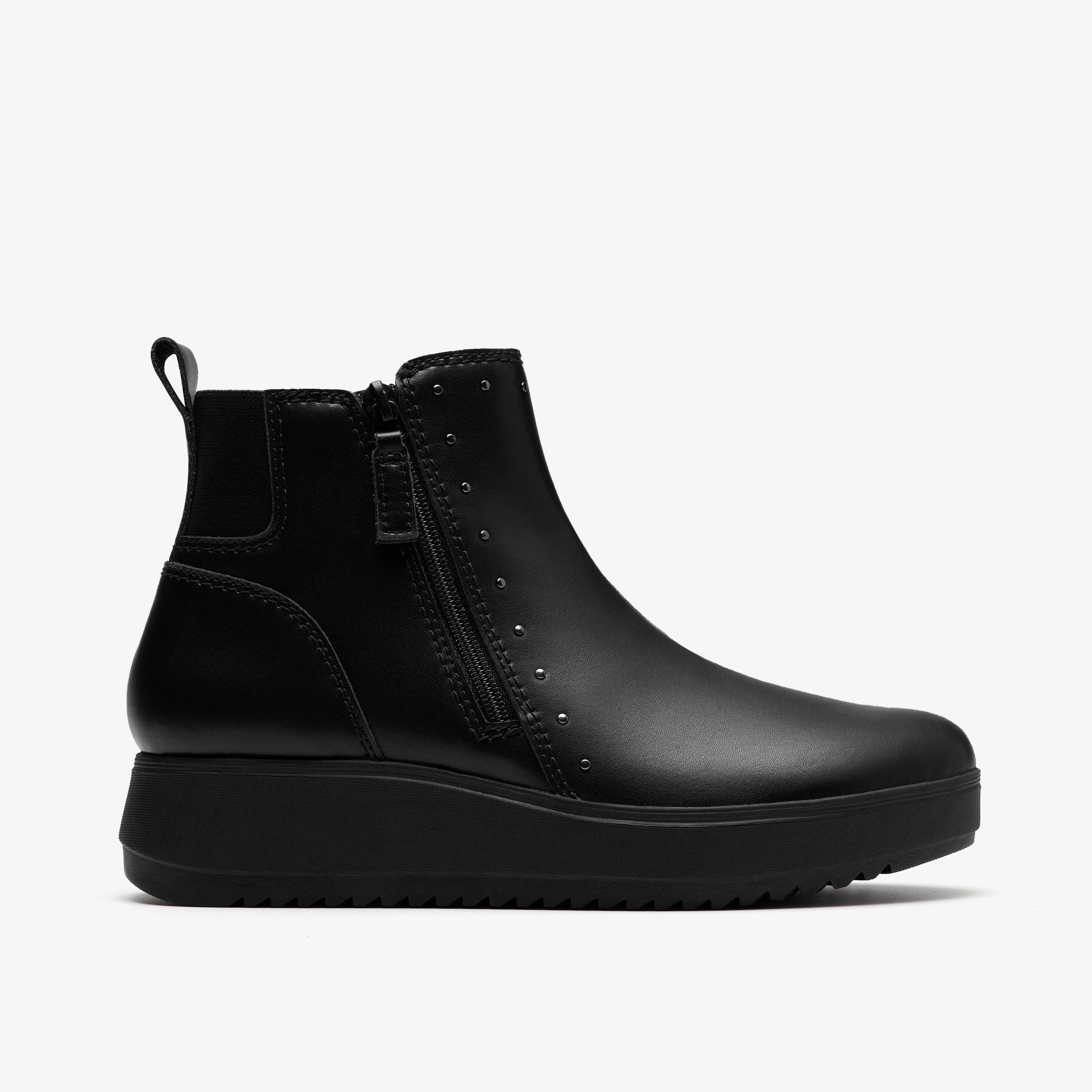 Zylah Willow Black Leather Ankle Boots, view 1 of 6