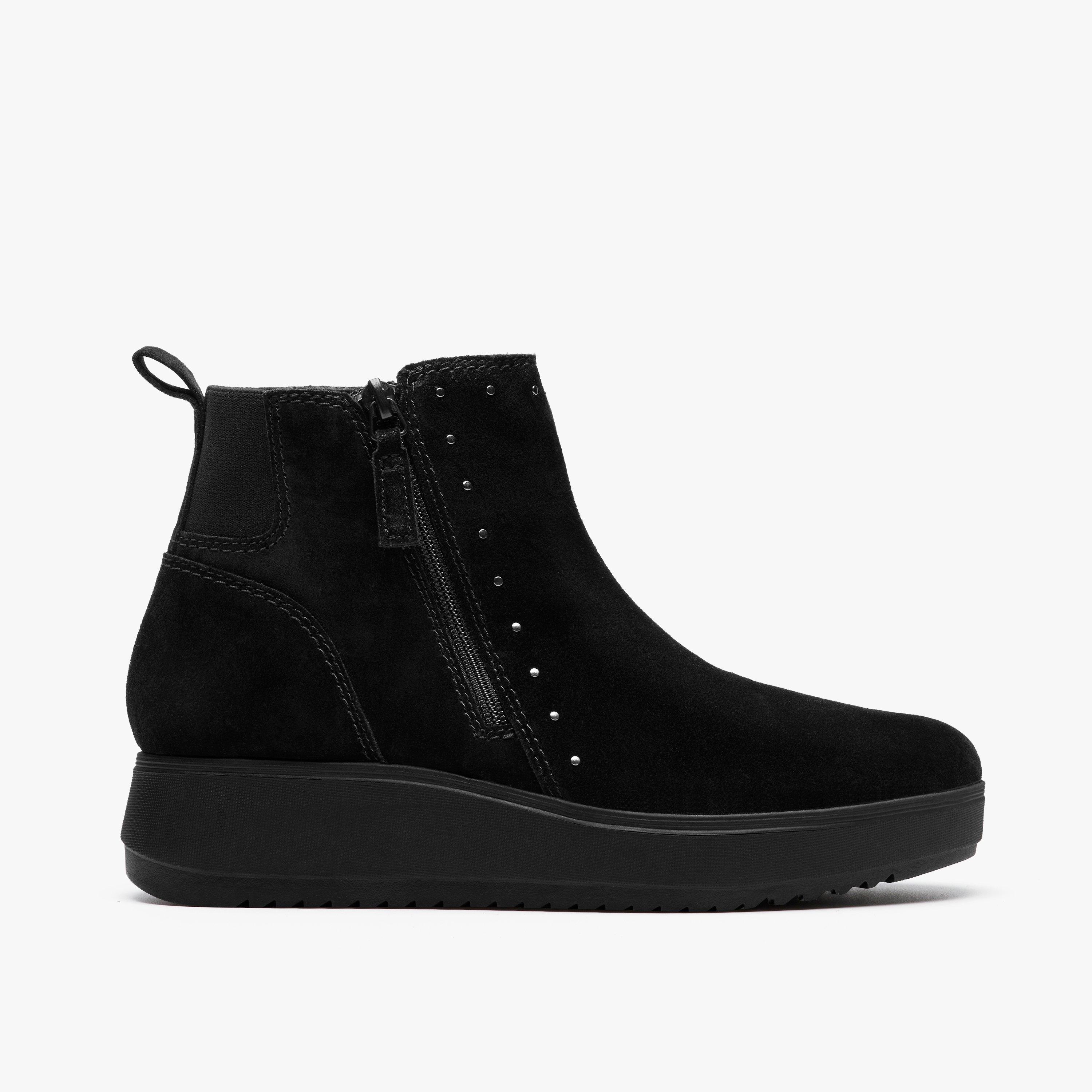 Zylah Willow Black Suede Ankle Boots, view 1 of 6