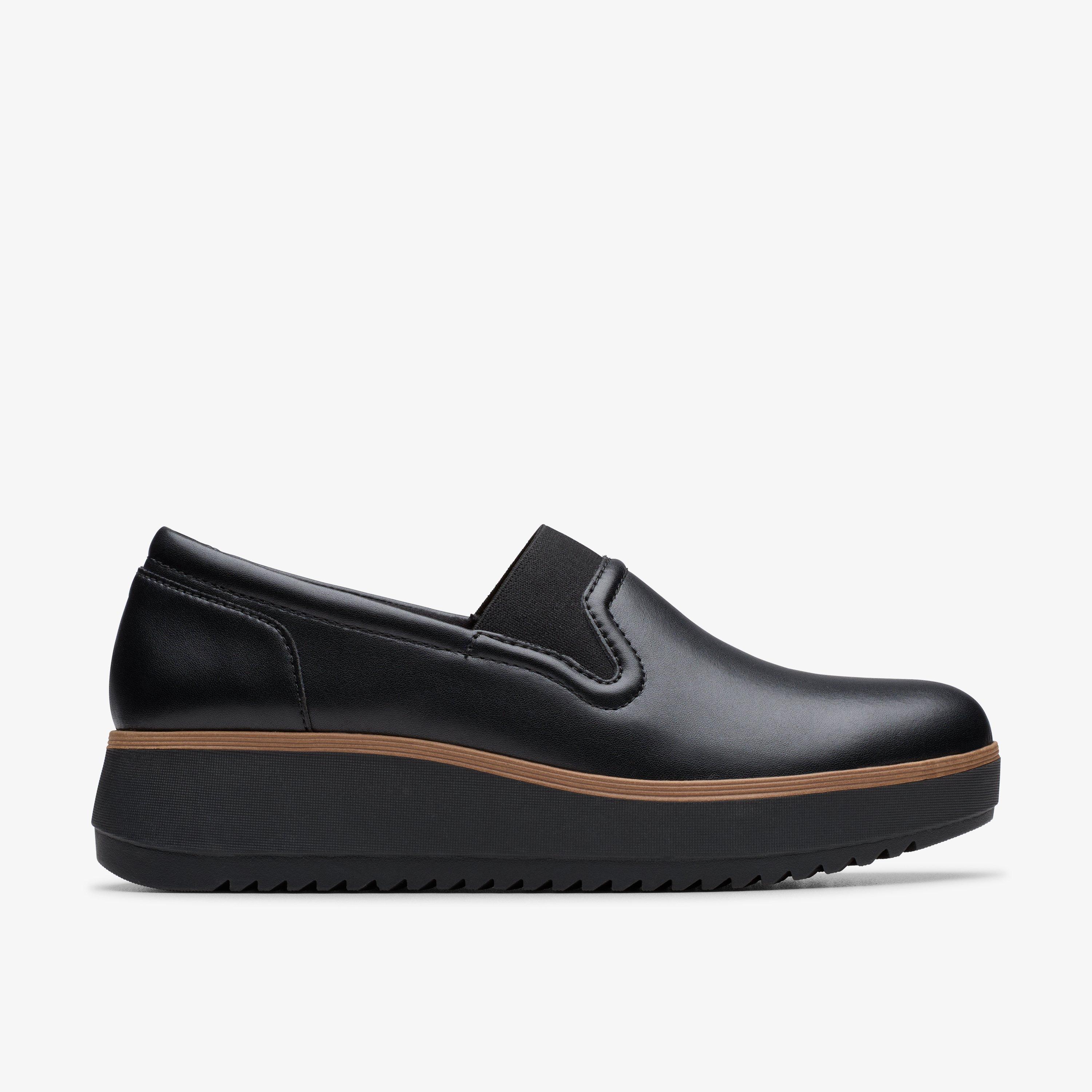 Zylah Sky Black Leather Slip Ons Loafers, view 1 of 6