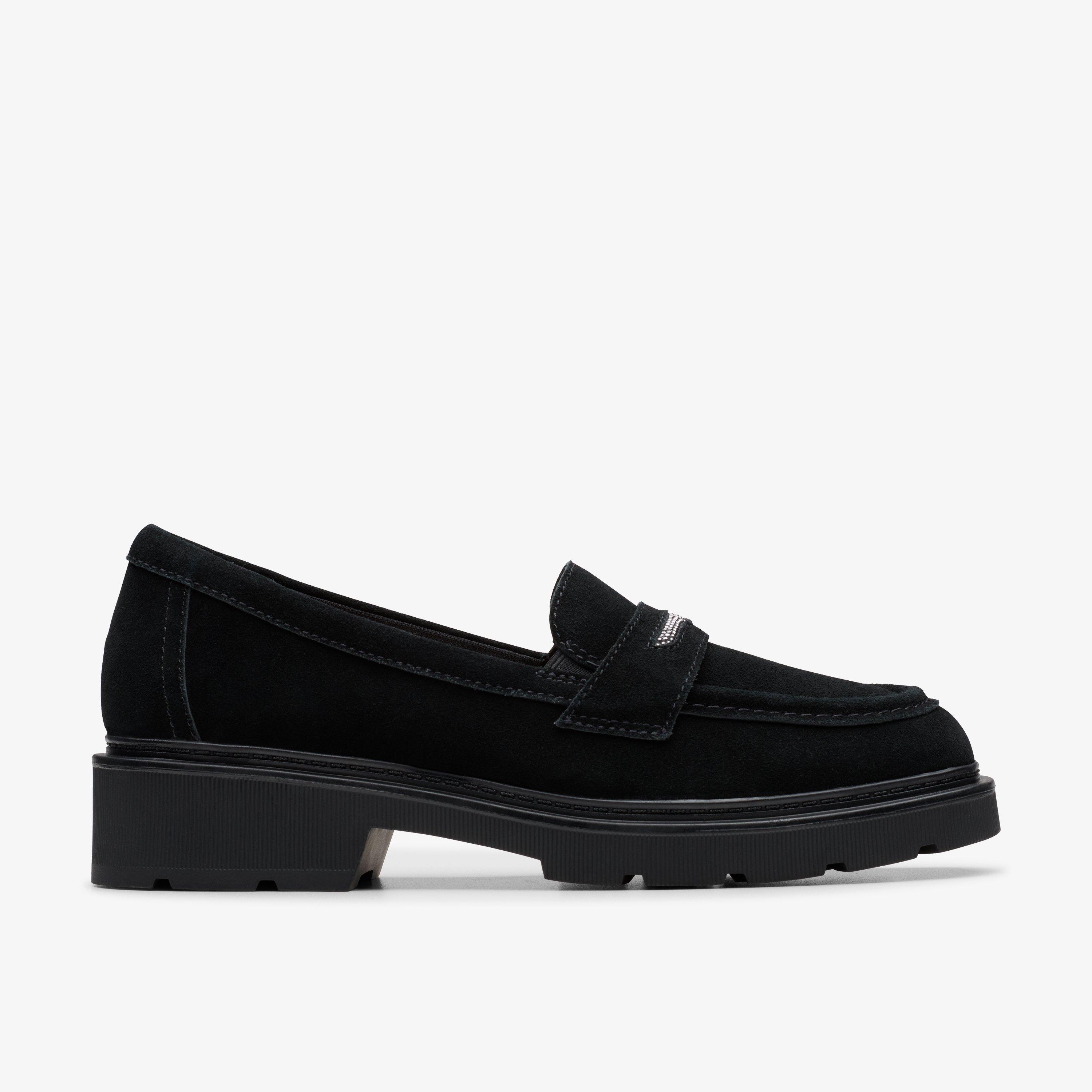Lauryl Step Gamuza negro Zapatos sin cordones Loafer, view 1 of 8