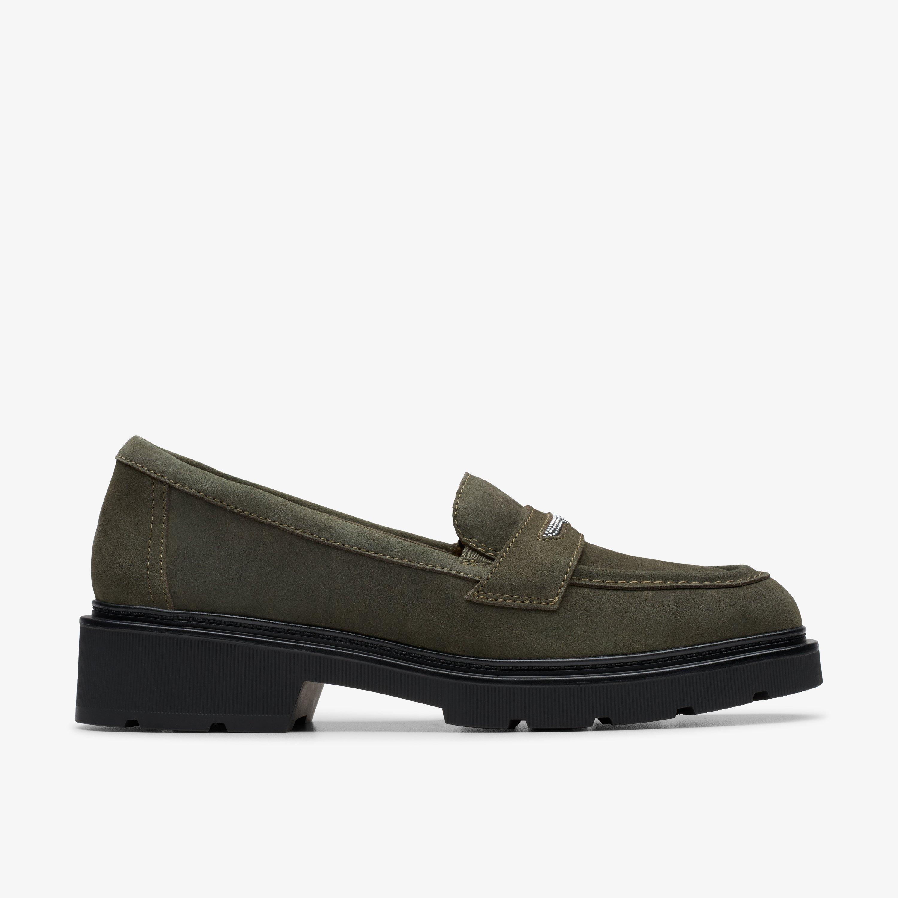 Lauryl Step Dark Olive Suede Slip Ons Loafers, view 1 of 7