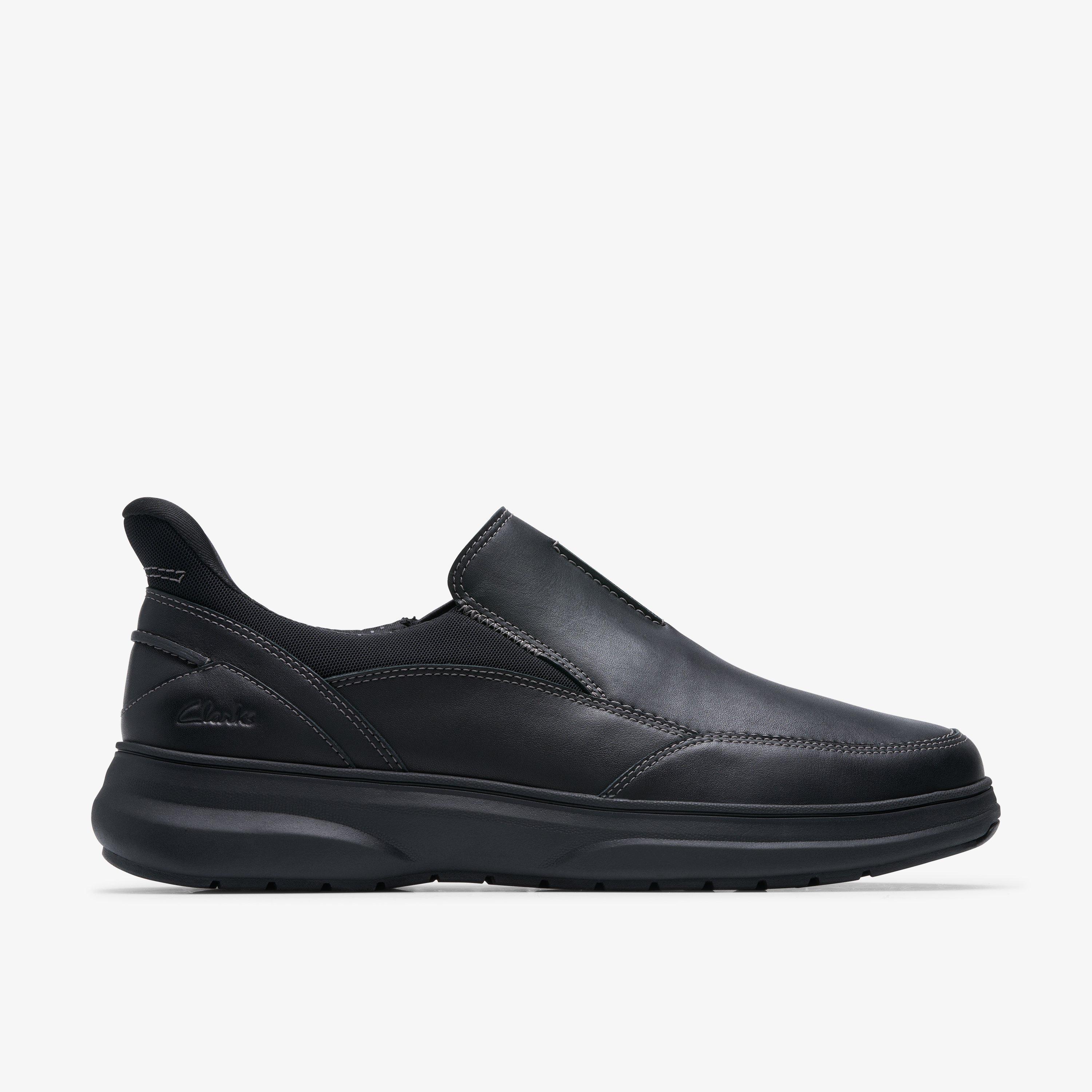 Mullan Step Black Leather Slip Ons, view 1 of 6