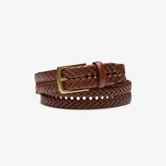 Leather Braided Belt — Brown 1
