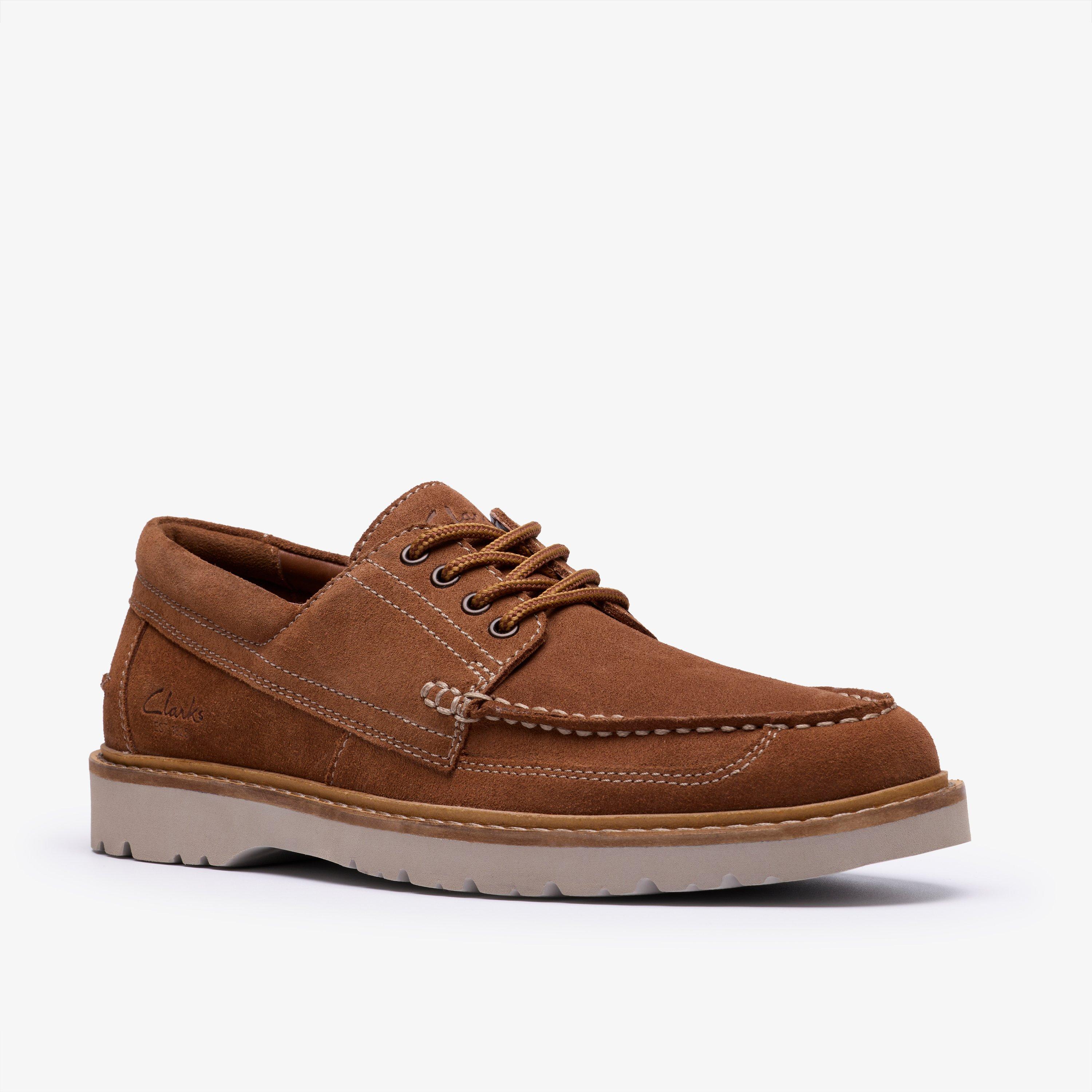 Clarks Heren Weltridge Low, Dark Tan, 9.5 UK, donkerbruin, 44 EU