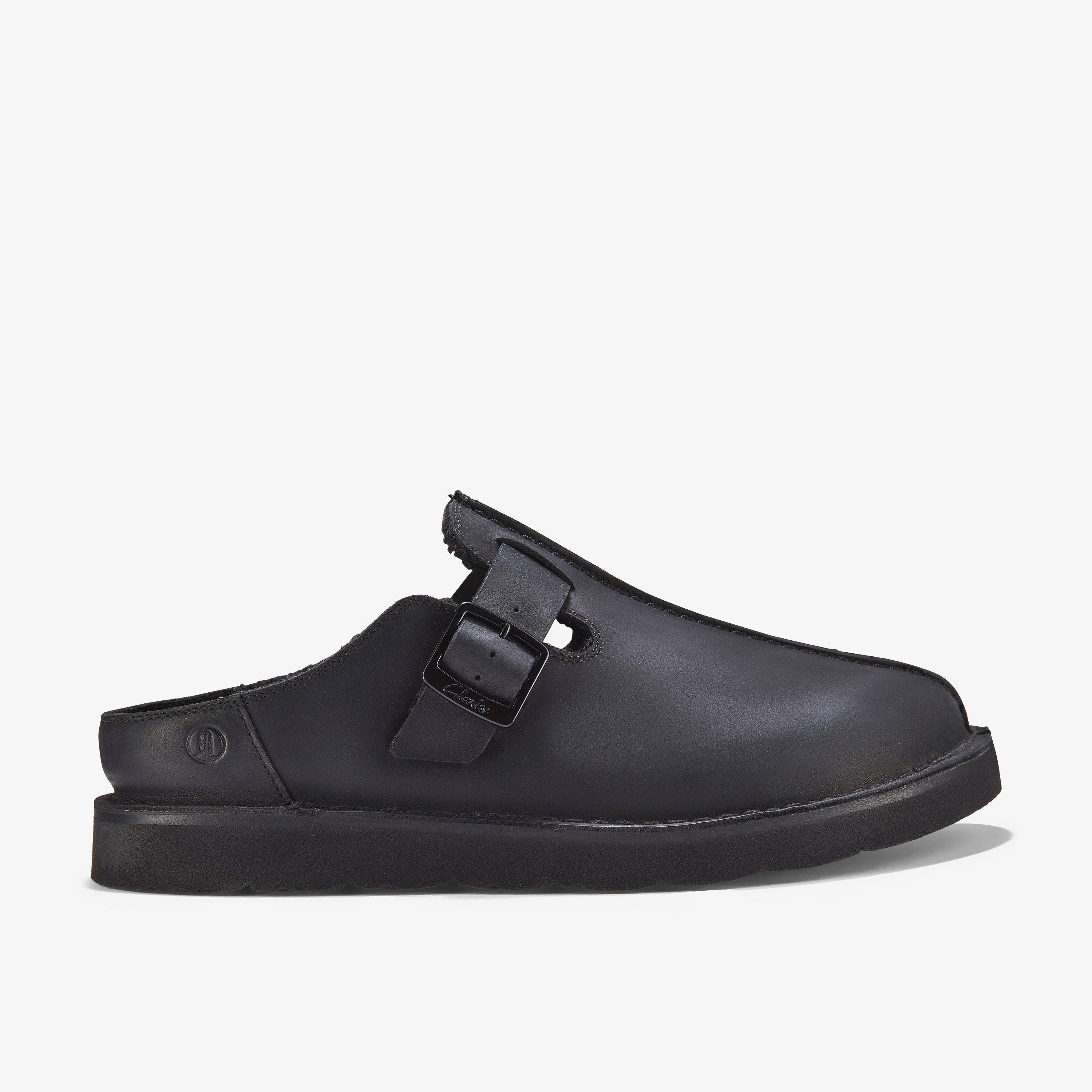 Solsbury Mule Black Warmlined Leather Mules Slip Ons, view 1 of 6