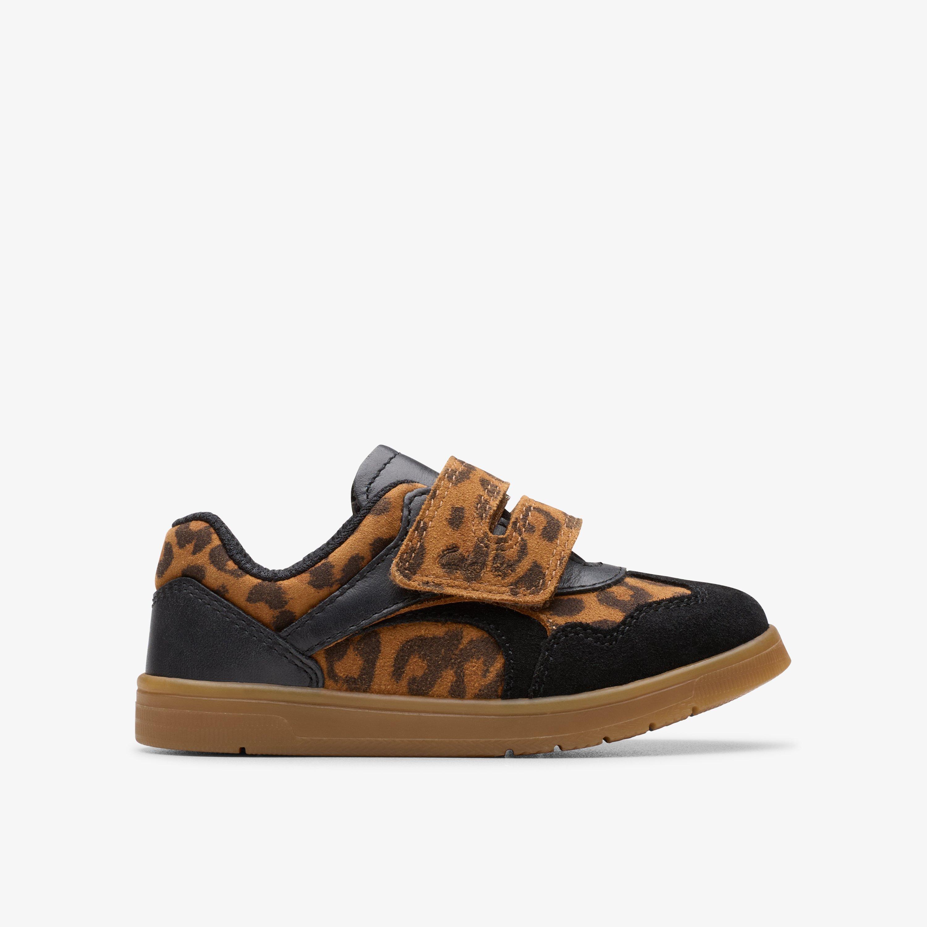 Disco Vibe Toddler Leopard Print Trainers Riptape, view 1 of 6