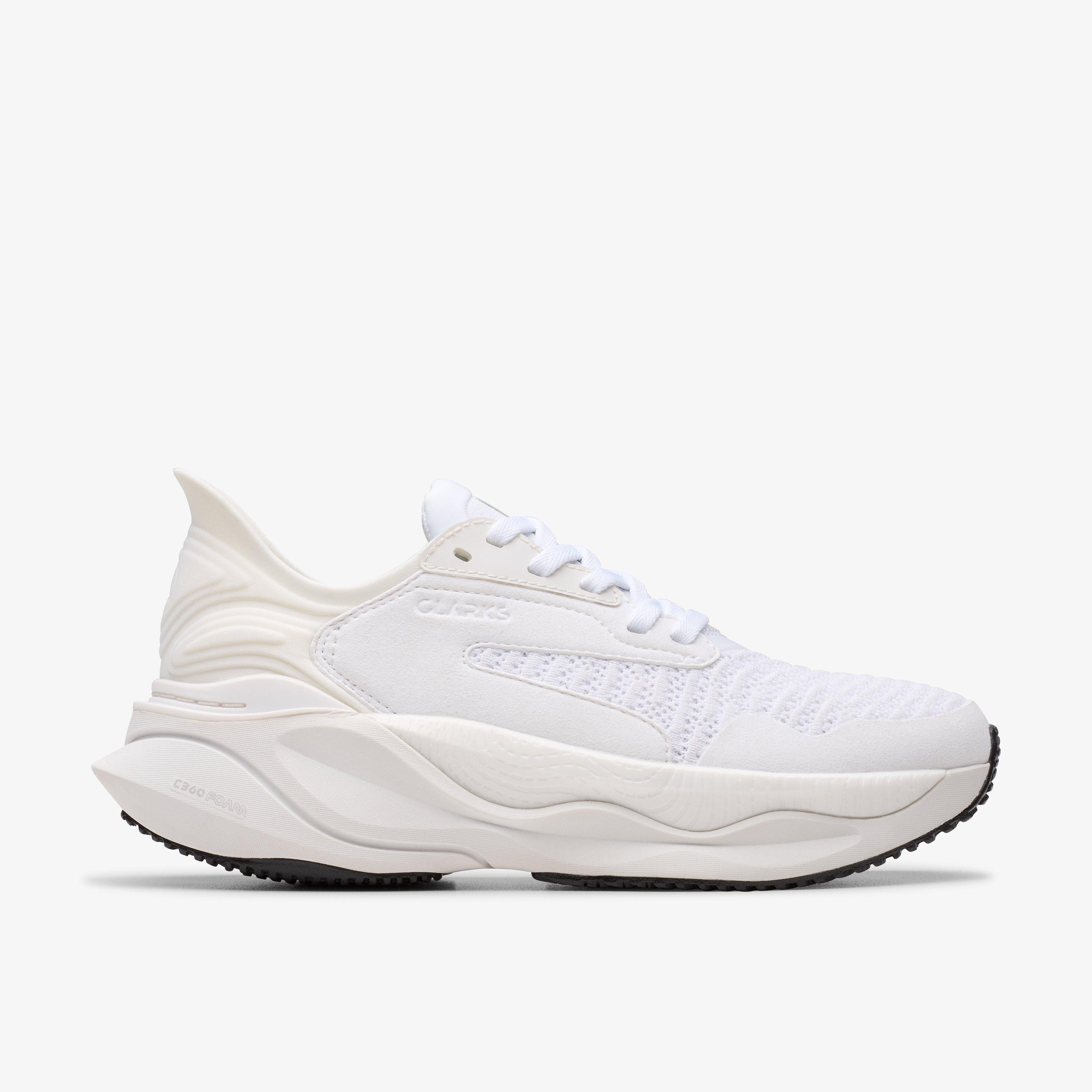 Clarks Pace In White