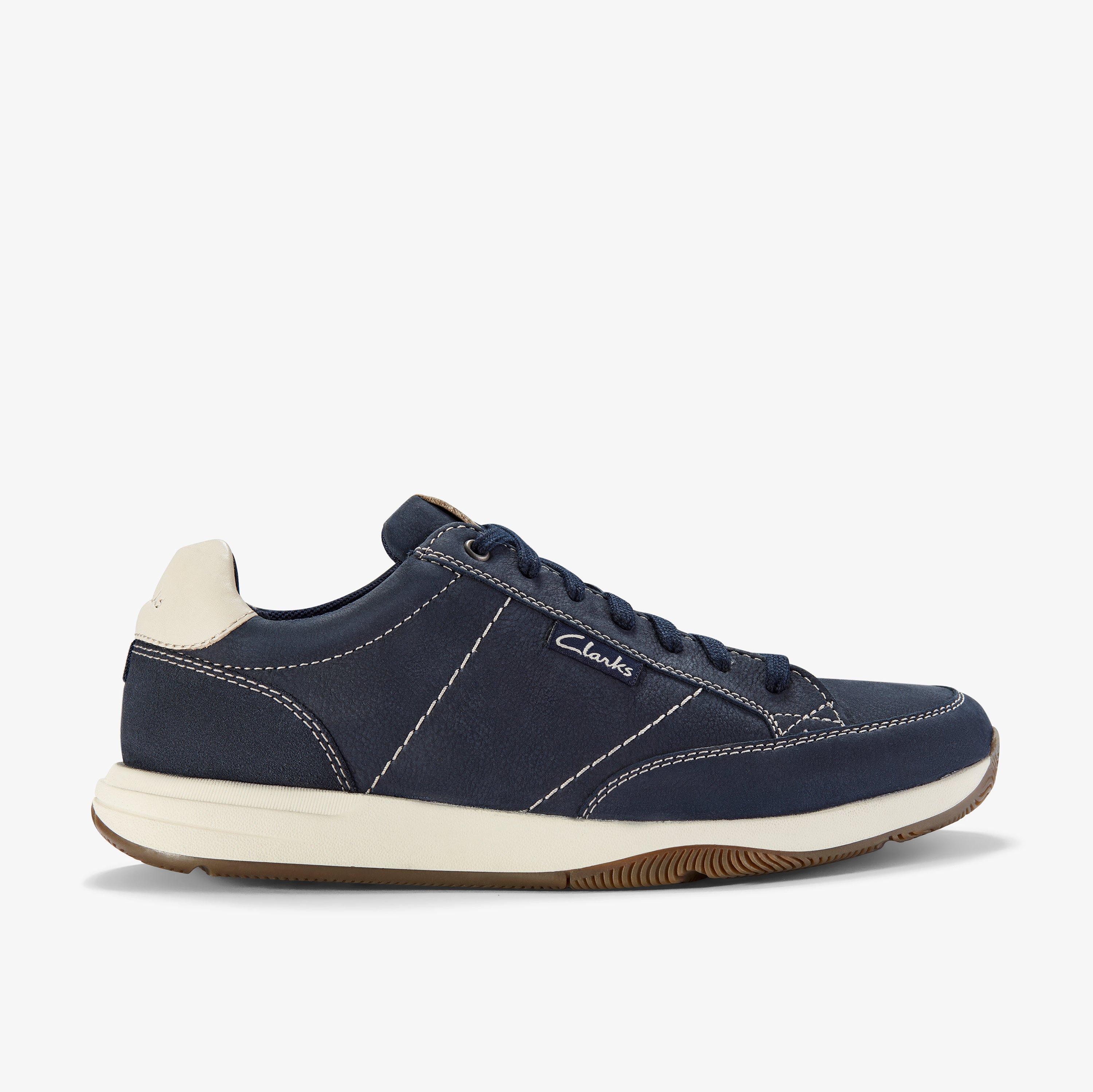 Townview Lace Navy Nubuck Trainers Lace Up, view 1 of 6