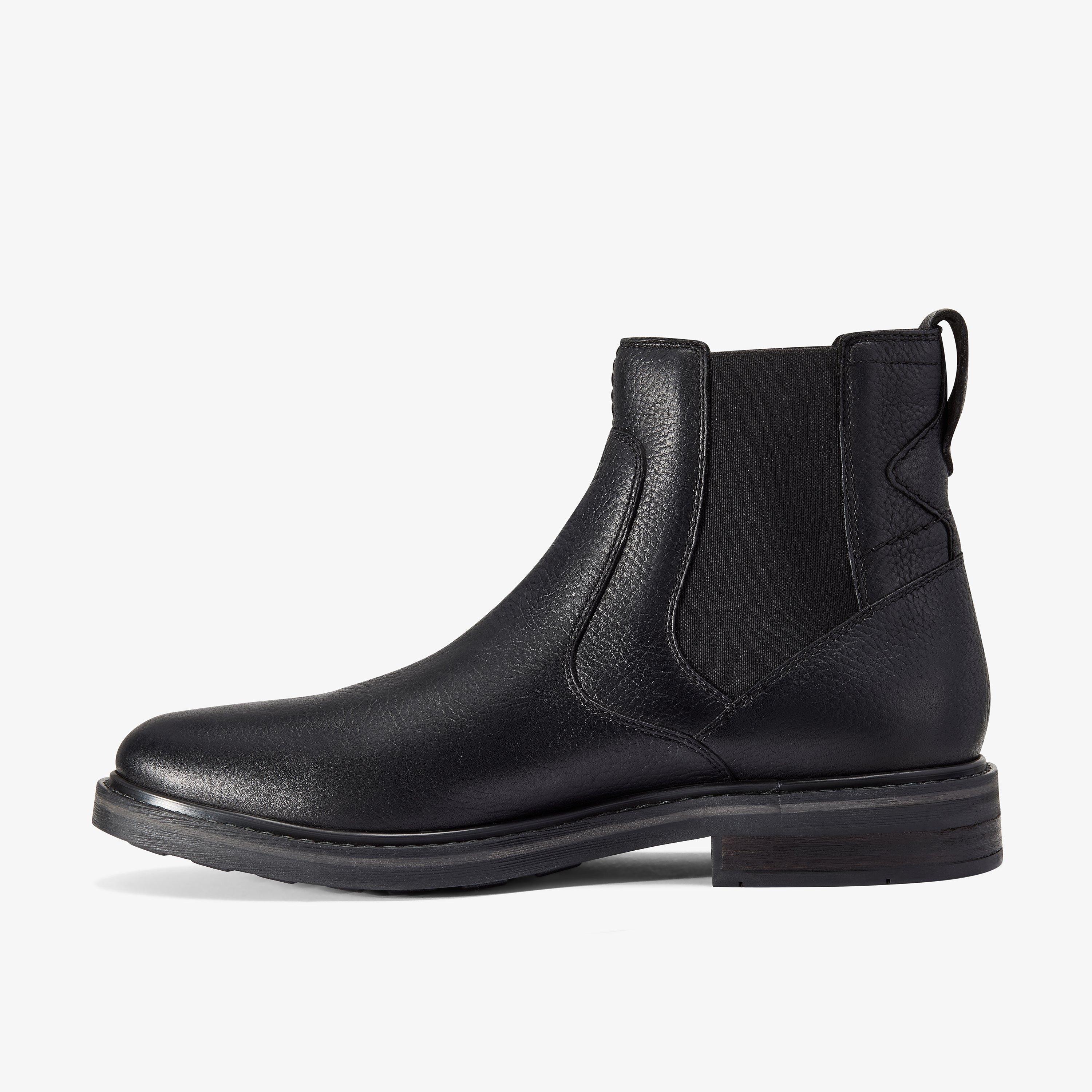 Clarks Premium Heren Newford LaceBT Fashion Boot, zwart leer, 9.5 UK, Zwart leder, 42 EU