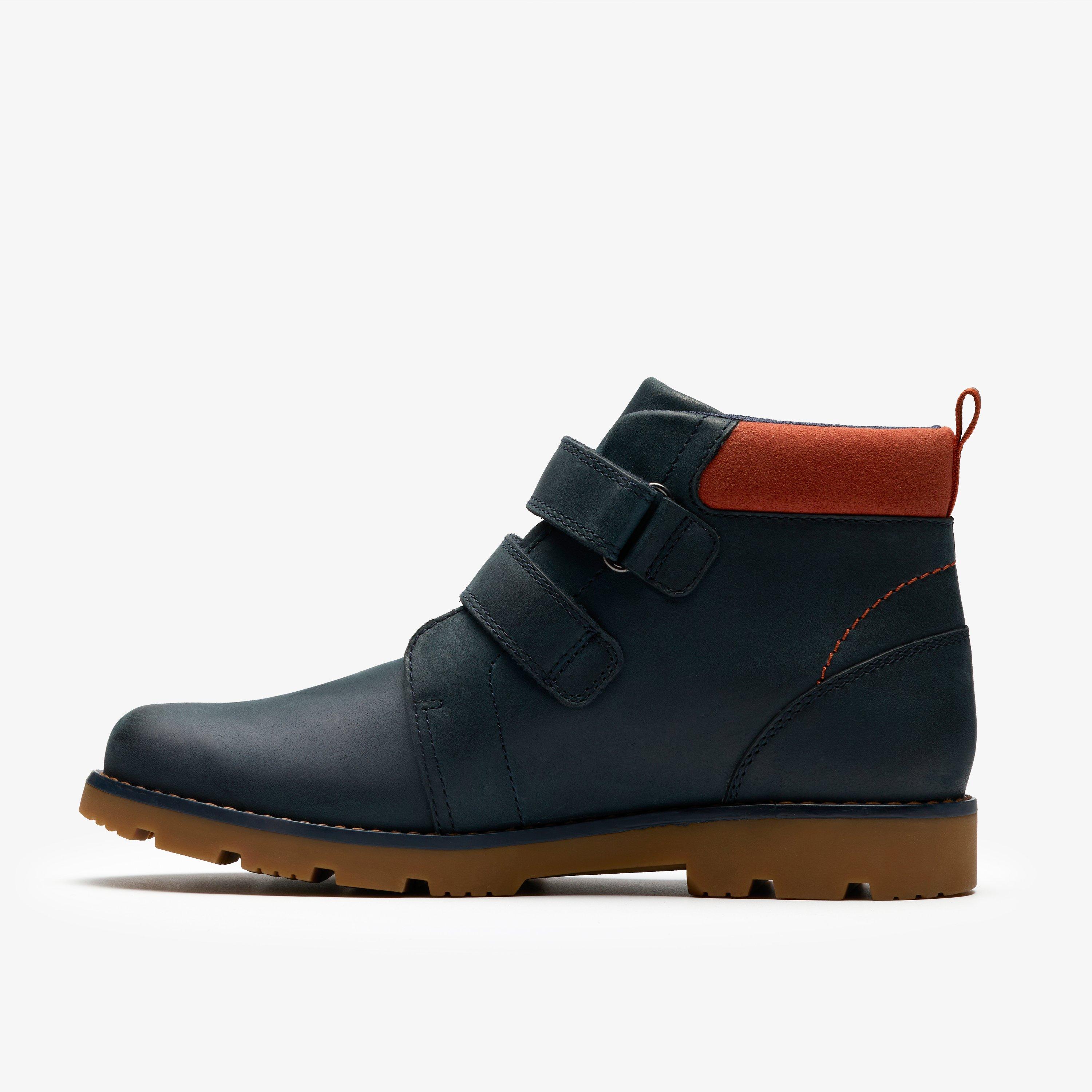 Heath Strap Older Navy Ankle Boots Riptape, view 2 of 6