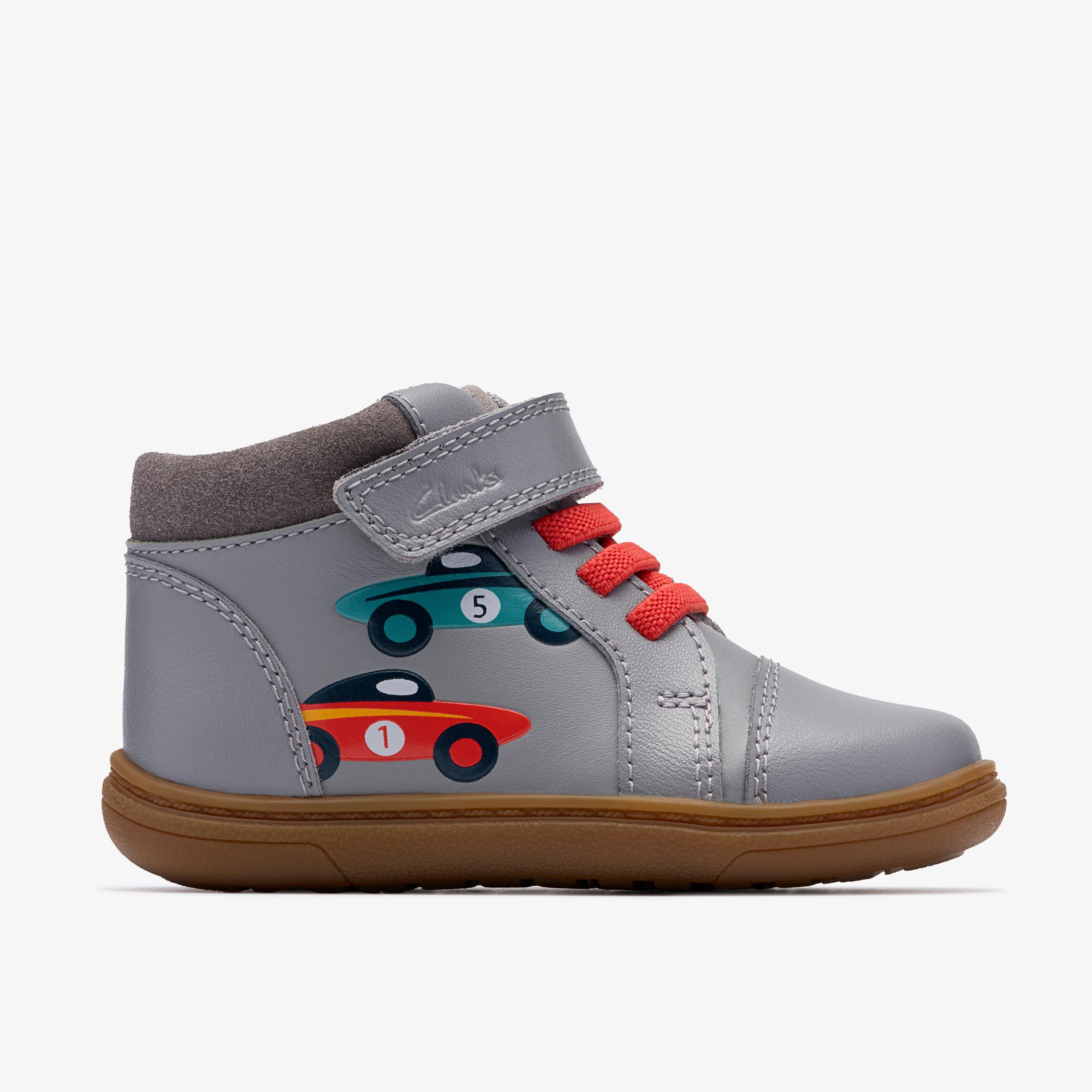 Flash Retro Toddler Grey Ankle Boots High Tops Riptape, view 1 of 6