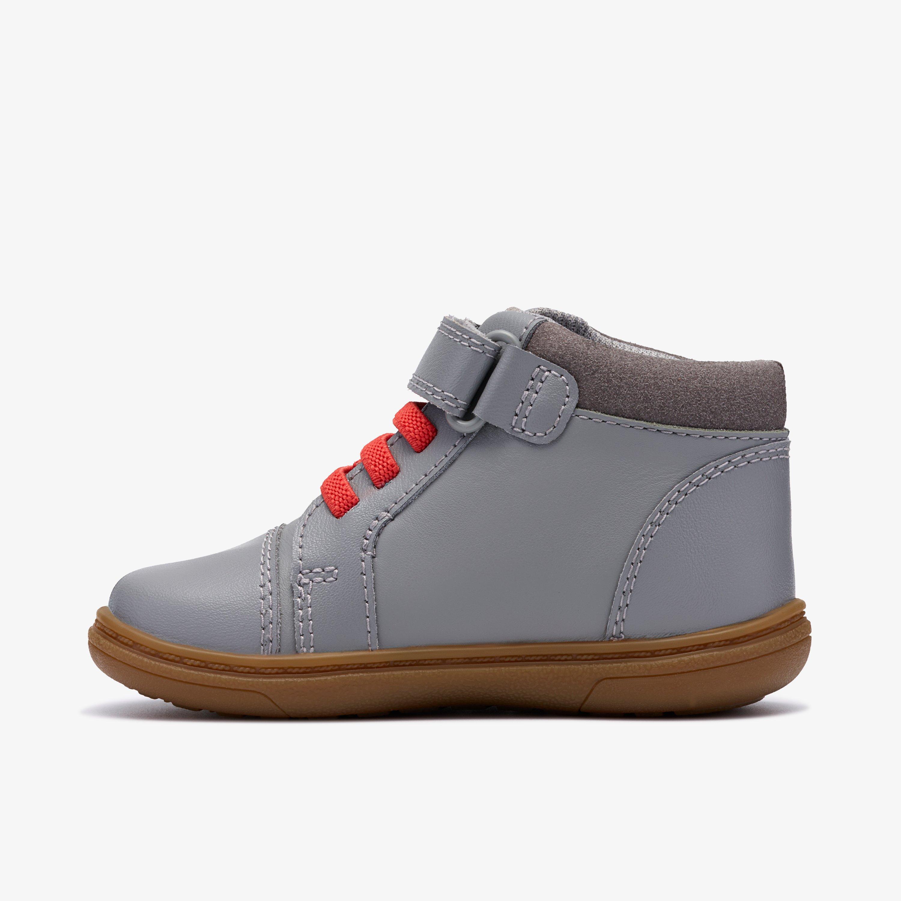 Flash Retro Toddler Grey Ankle Boots High Tops Riptape, view 2 of 6