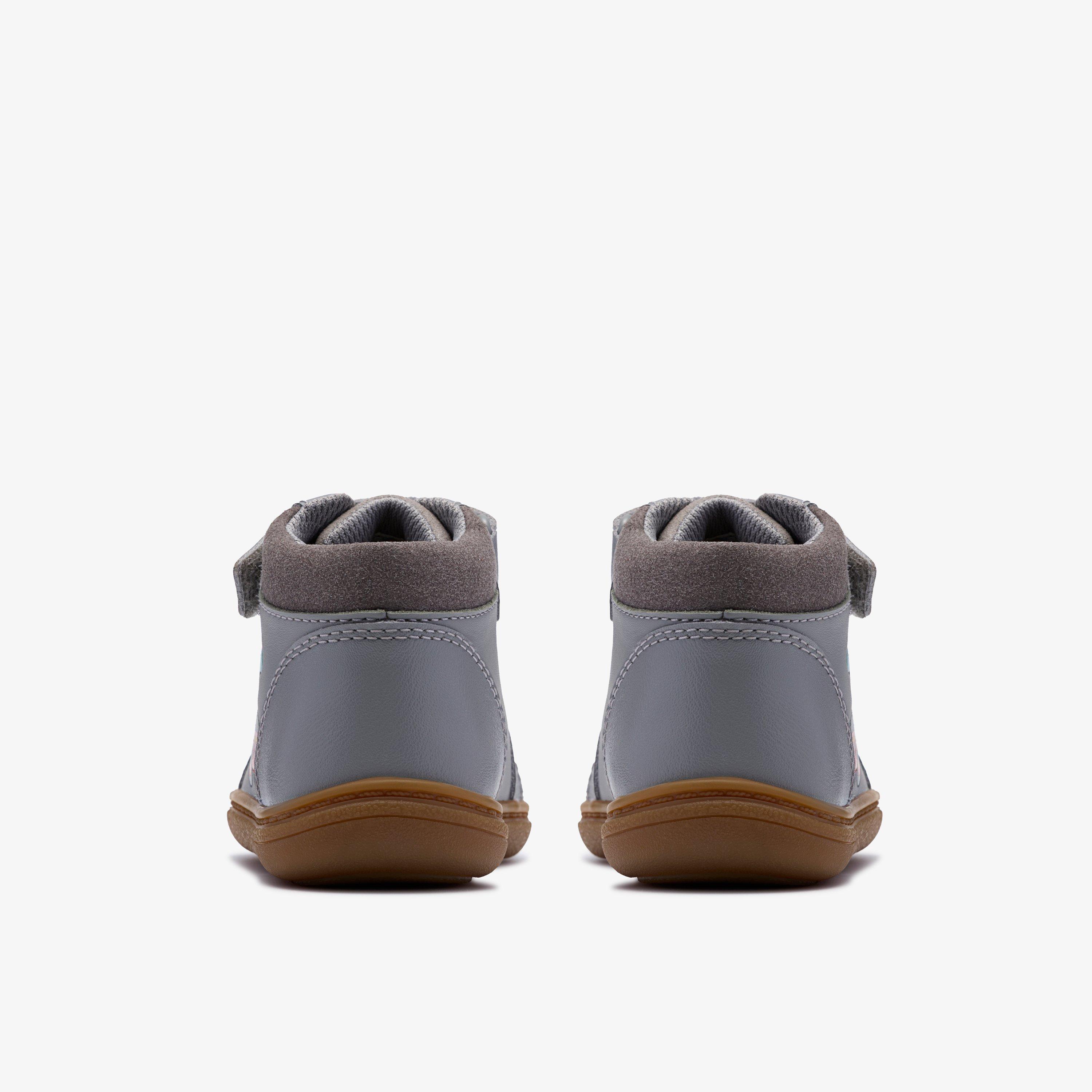 Flash Retro Toddler Grey Ankle Boots High Tops Riptape, view 5 of 6