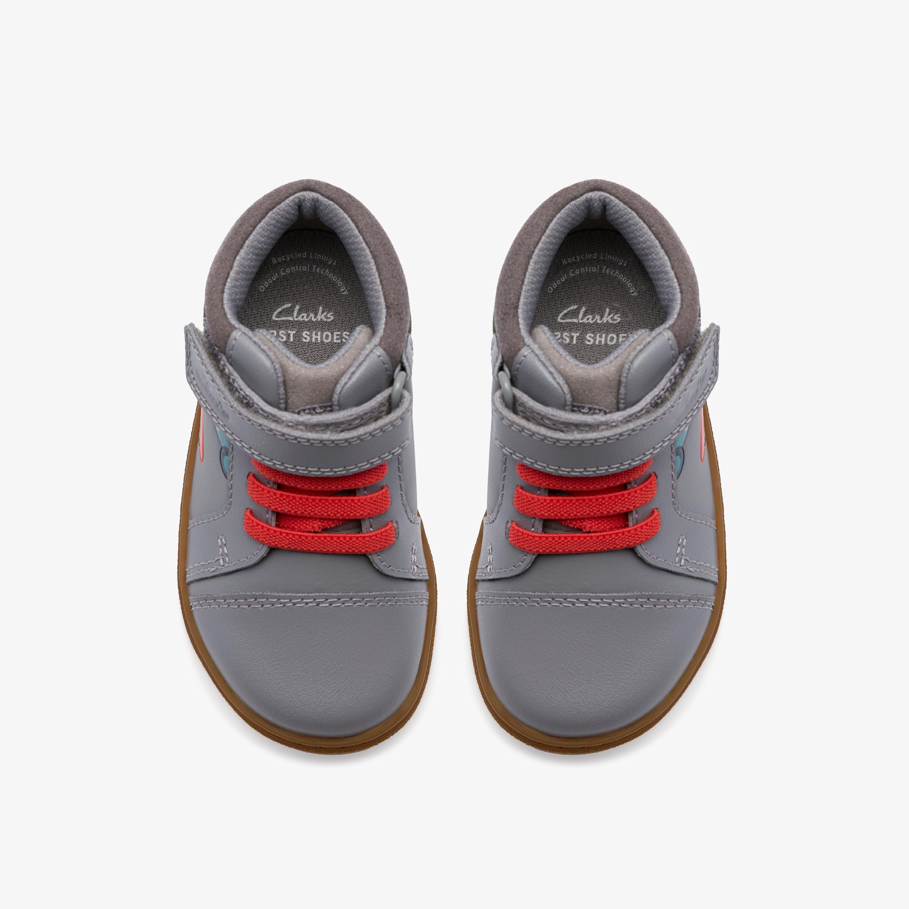 Flash Retro Toddler Grey Ankle Boots High Tops Riptape, view 6 of 6