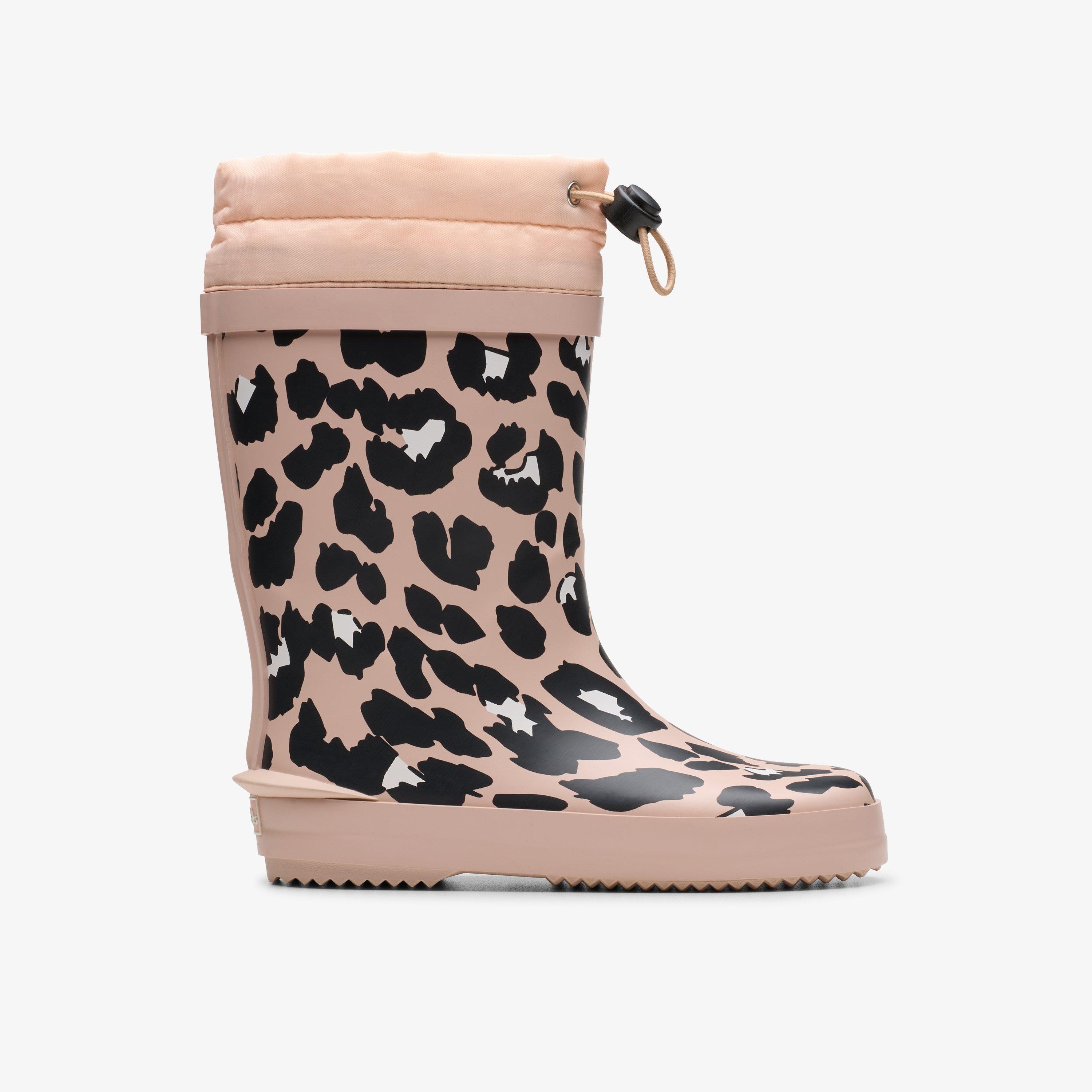 Tarri Race Kid Blush Pink Print Wellies, view 1 of 6