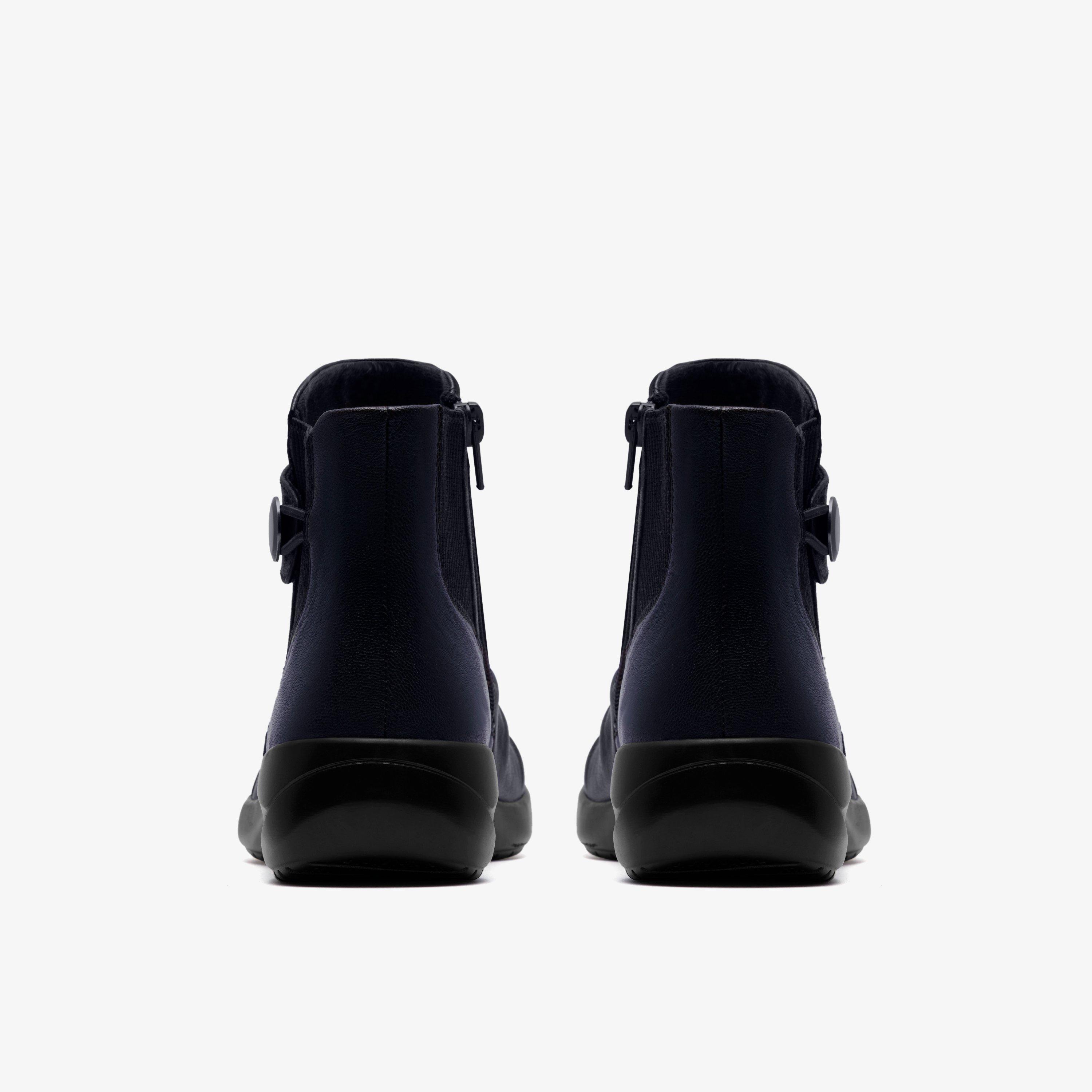 Kaetlyn Sara Navy Leather Ankle Boots, view 5 of 6