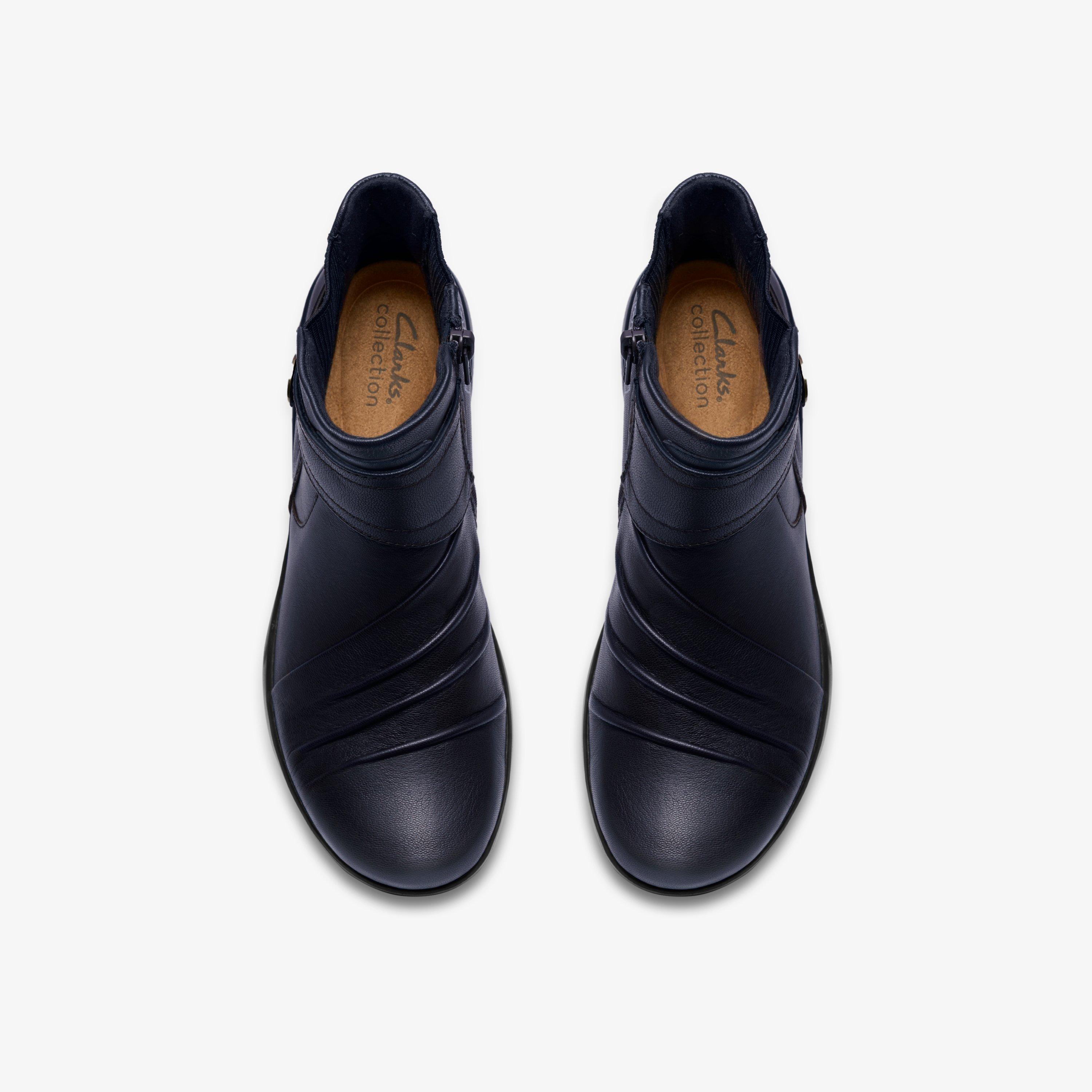 Kaetlyn Sara Navy Leather Ankle Boots, view 6 of 6