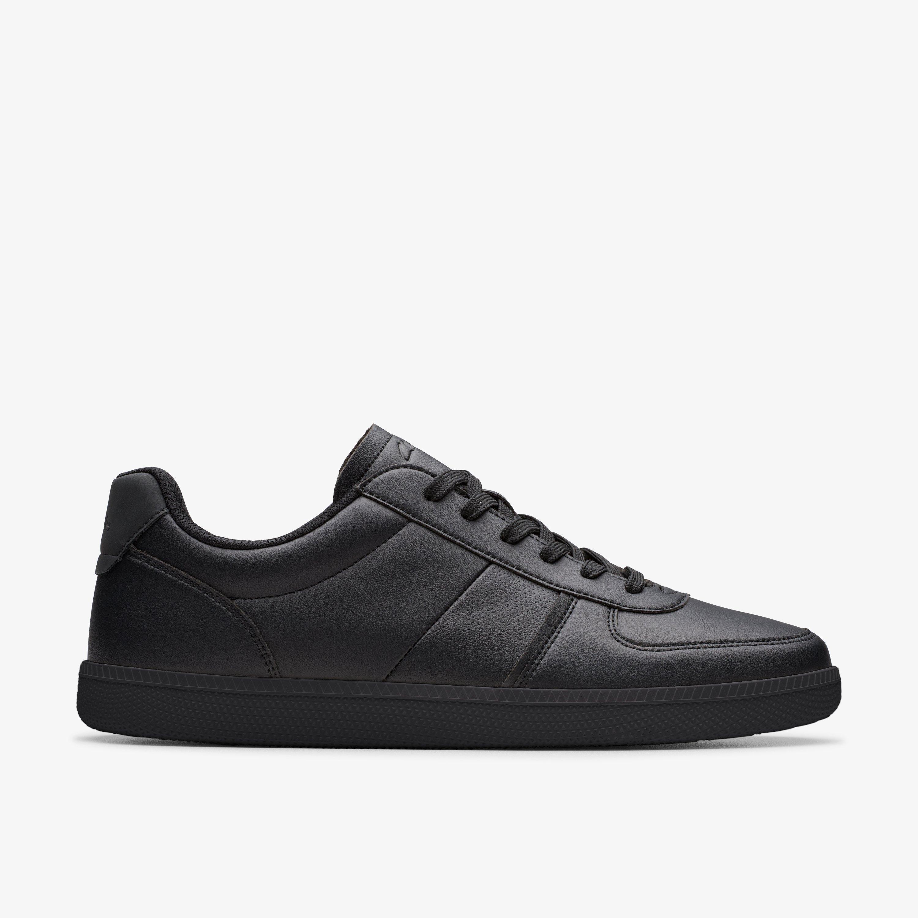 Fosse Go Black Leather Trainers Lace Up, view 1 of 6