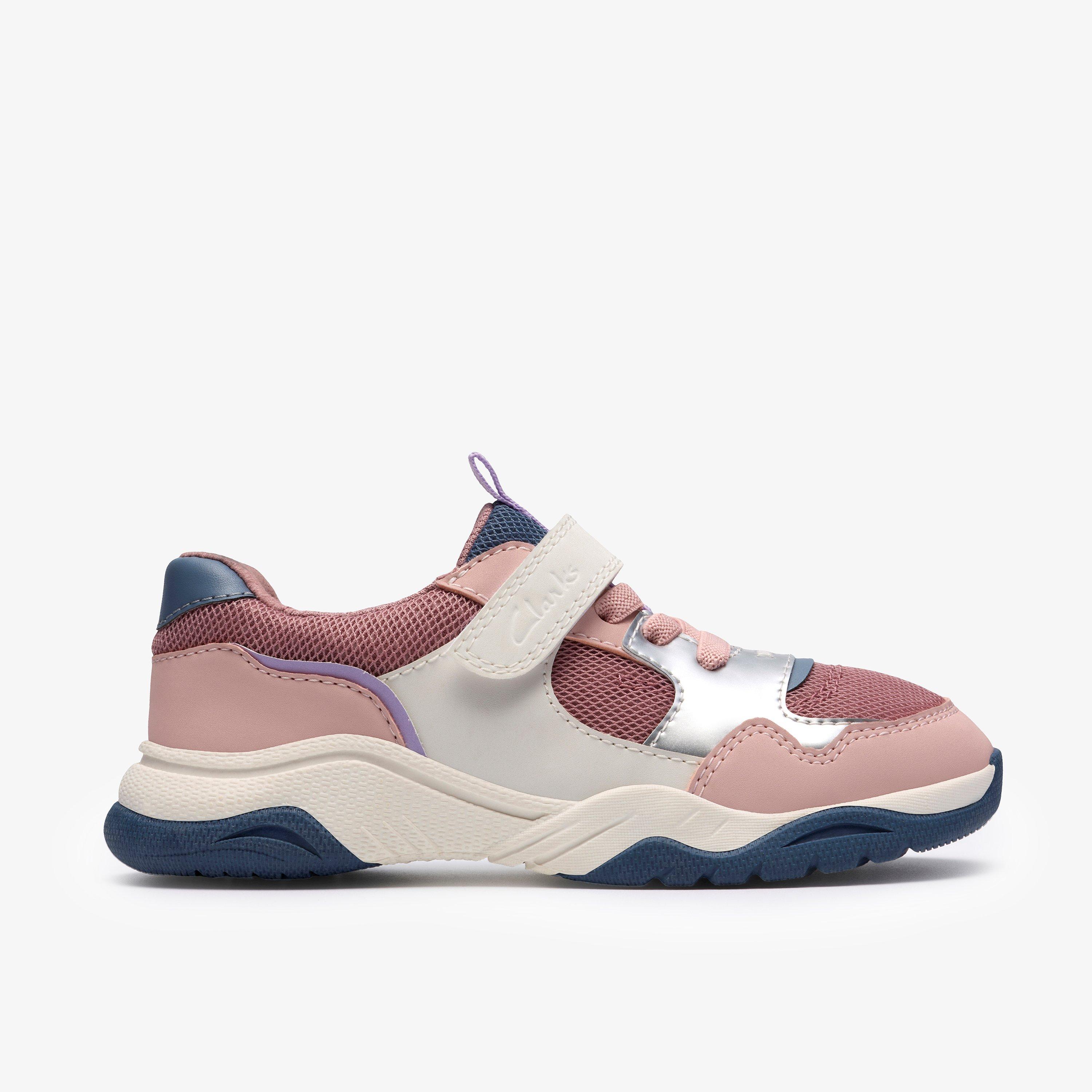 Feather Hero Kid Pink Combination Synthetic Trainers Riptape, view 1 of 6