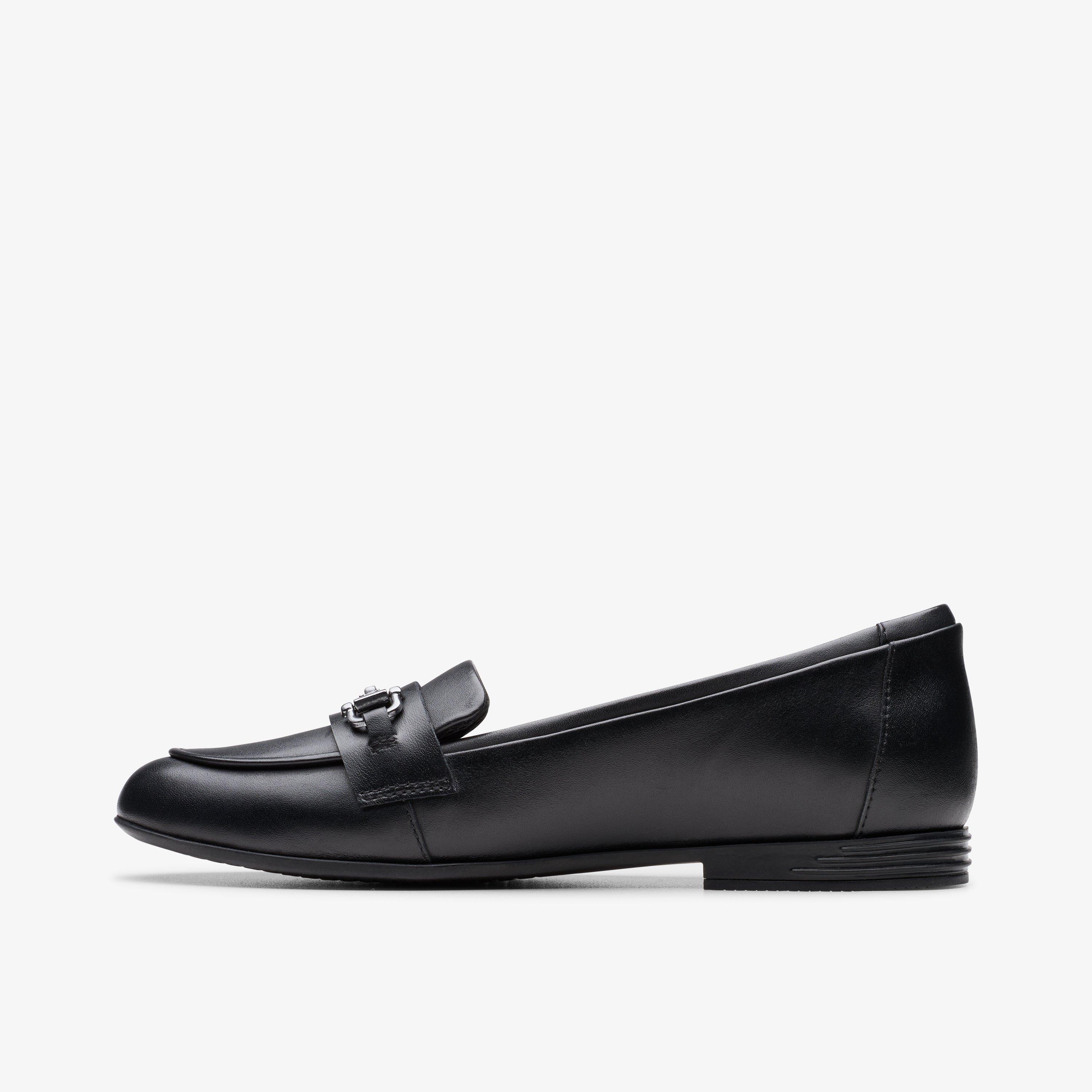Finja Loafer Youth Black Leather Loafers School Shoes, view 2 of 6