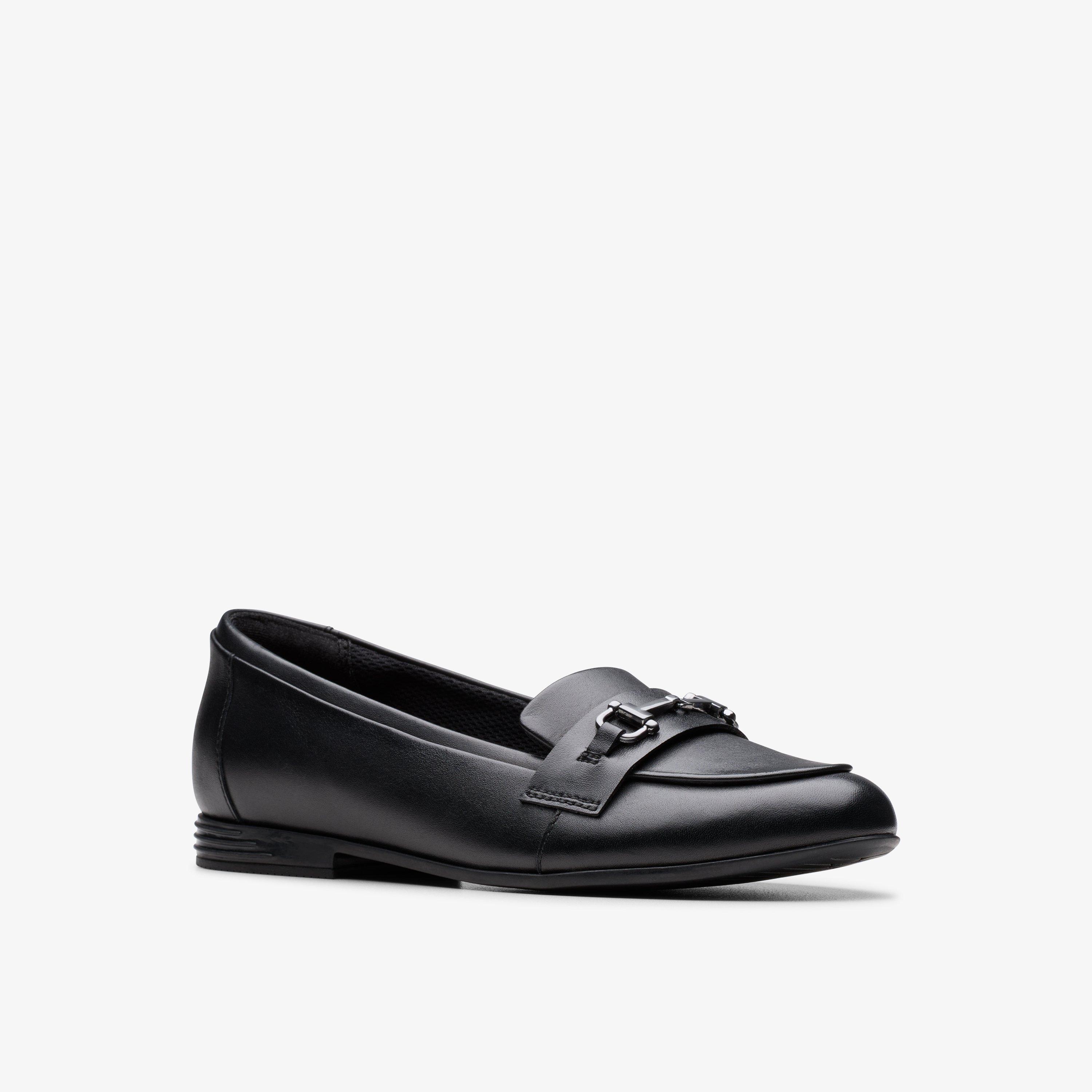 Finja Loafer Youth Black Leather Loafers School Shoes, view 4 of 6