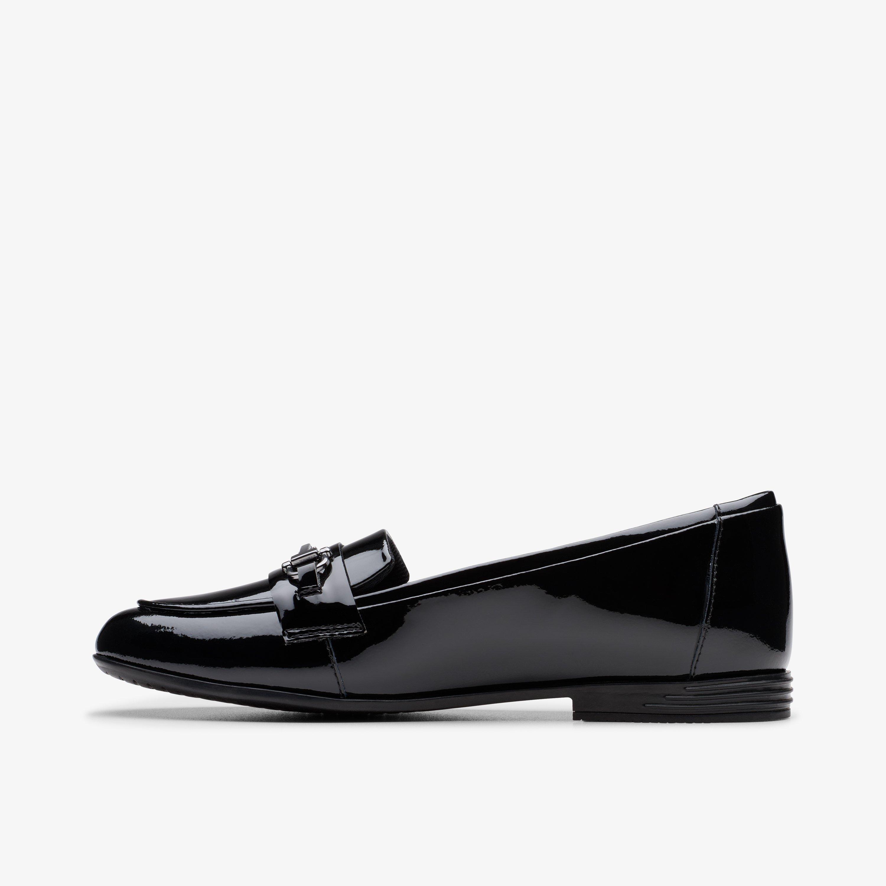 Finja Loafer Youth Black Patent Shoes Black Patent Loafers School Shoes, view 2 of 6