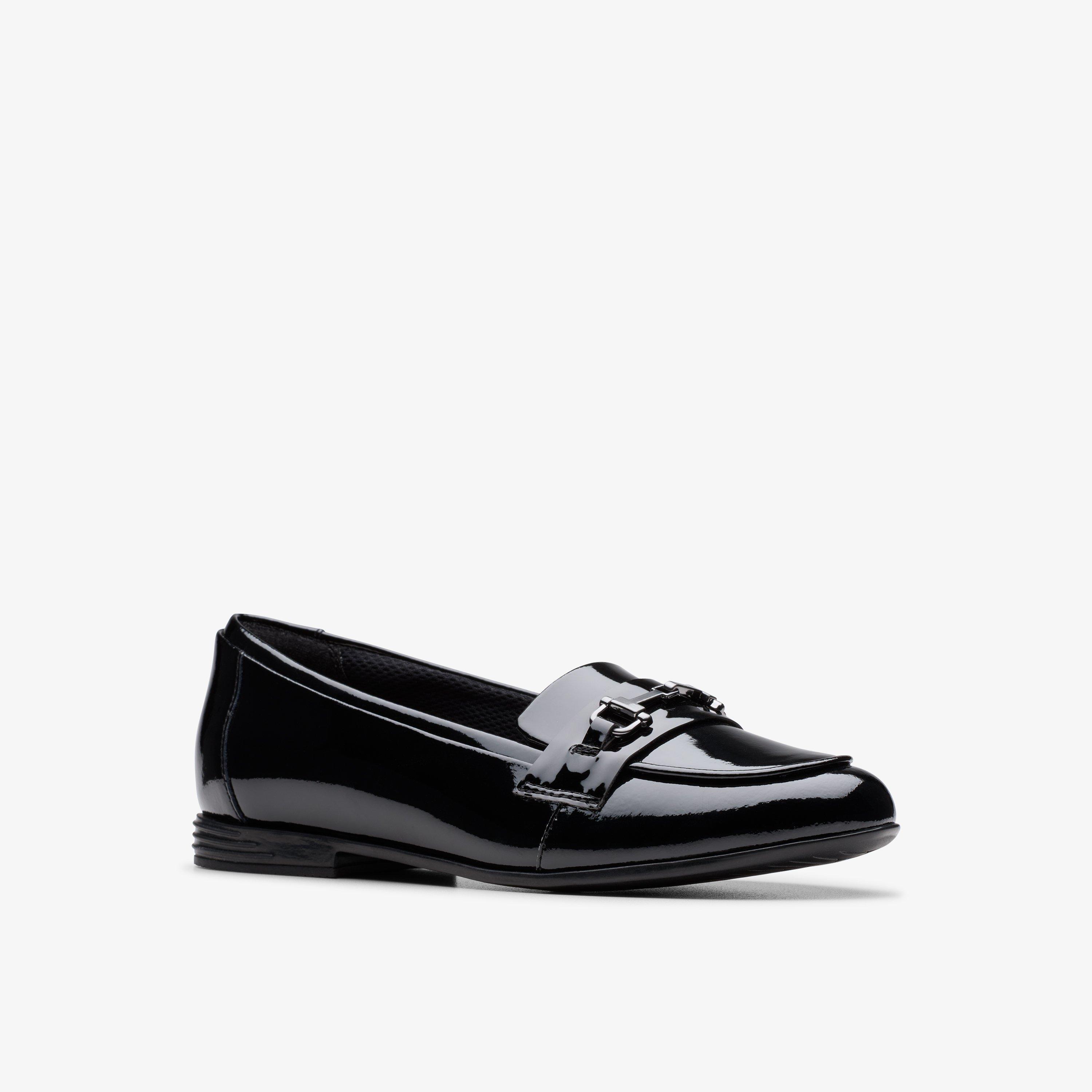Finja Loafer Youth Black Patent Shoes Black Patent Loafers School Shoes, view 4 of 6