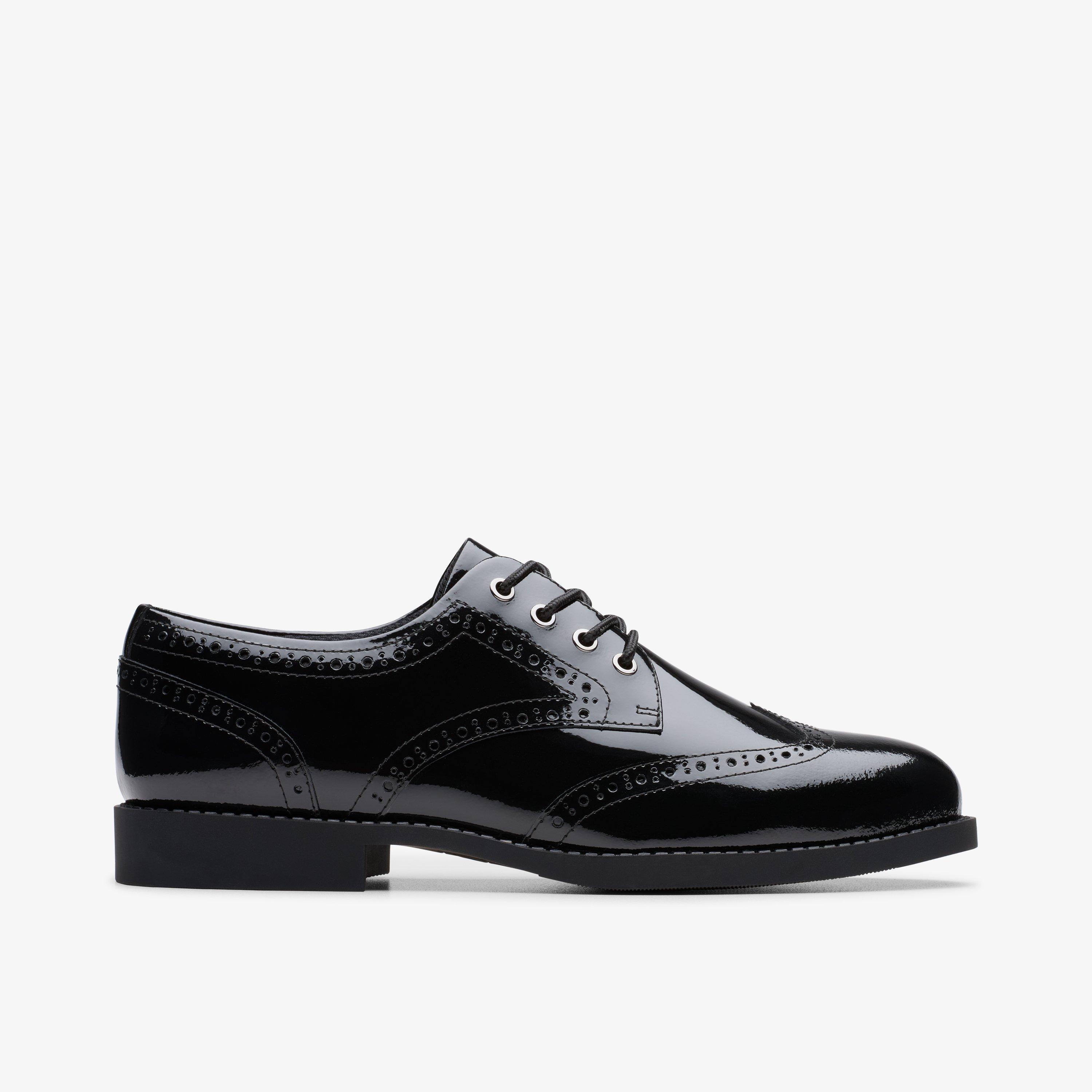 Tapa Pure Youth Black Patent Brogues Lace Up School Shoes, view 1 of 7