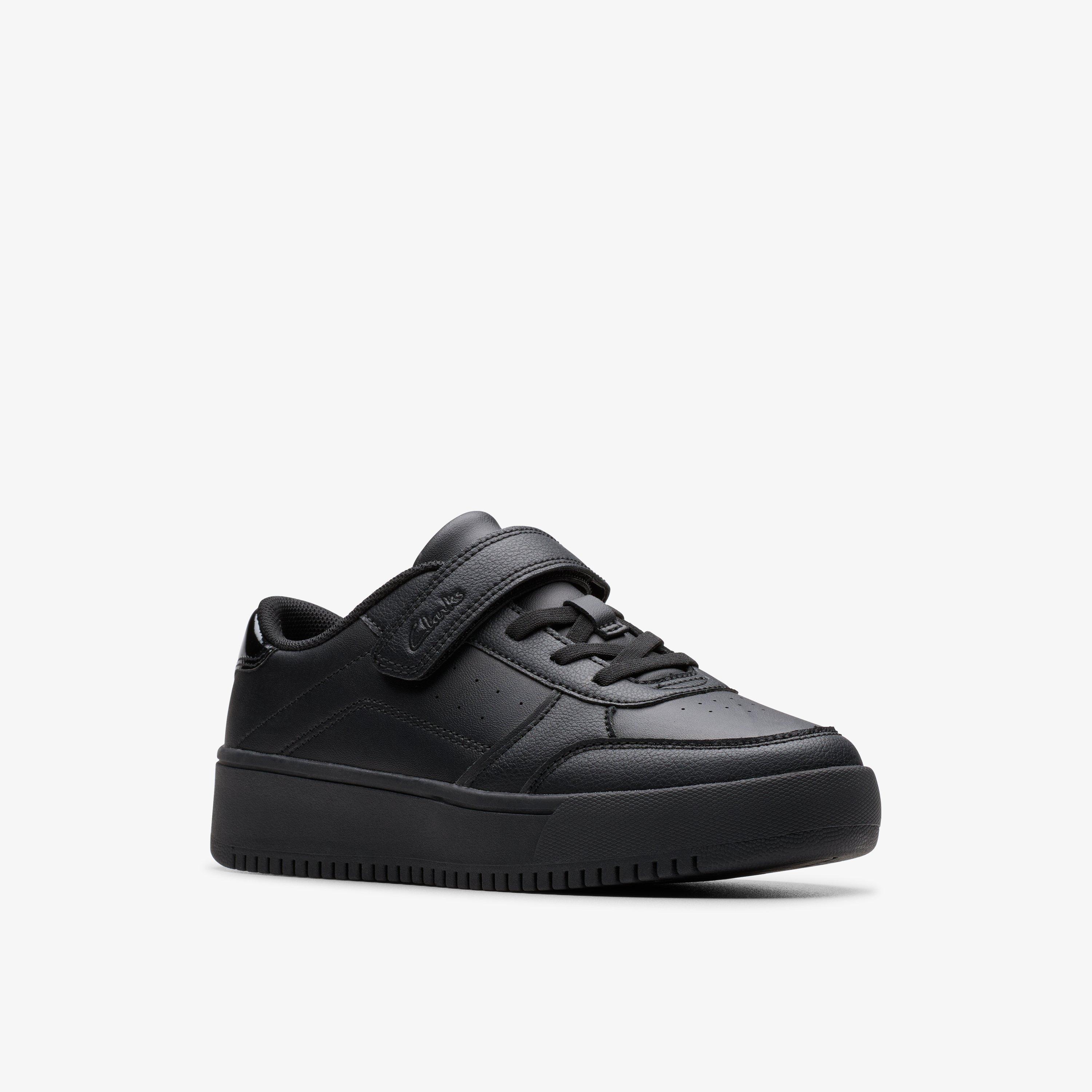 Barley Step Kid Black Trainers School Shoes, view 4 of 6