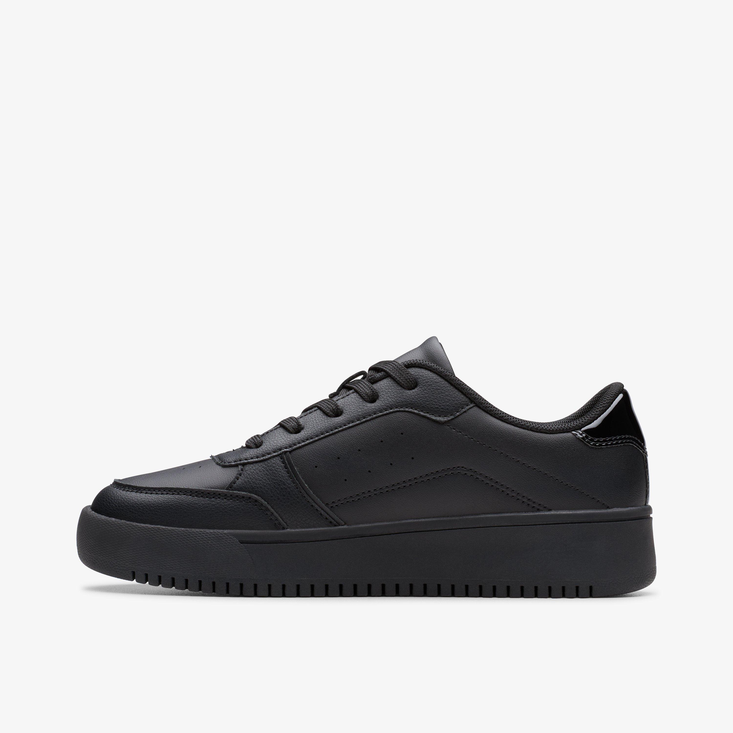 Barley Step Youth Black Trainers School Shoes, view 2 of 6