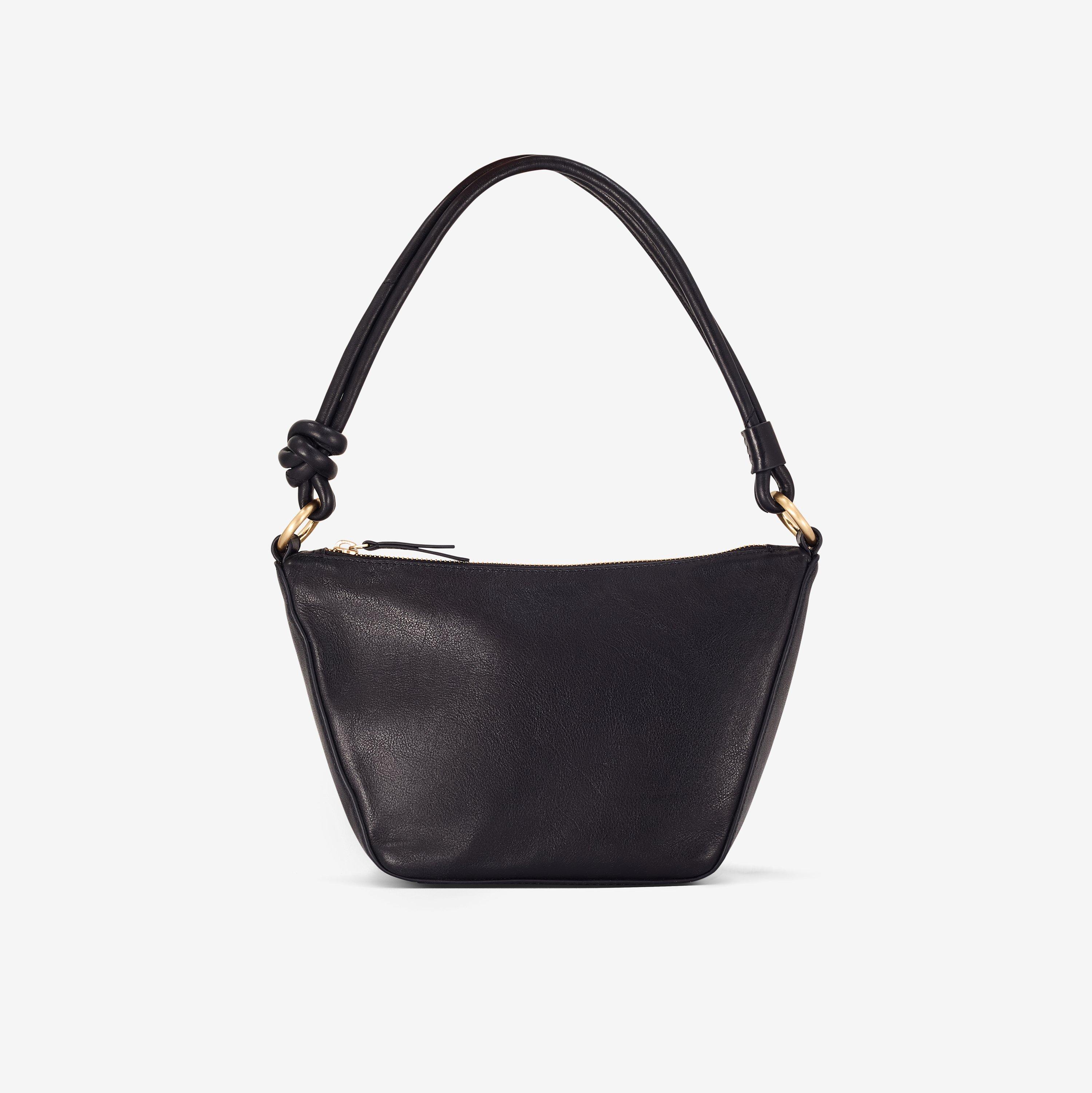 Camille Tie Black Leather Shoulder Bag, view 1 of 6