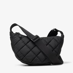 Quilted Trail Strap Crossbody Bag — Black 1