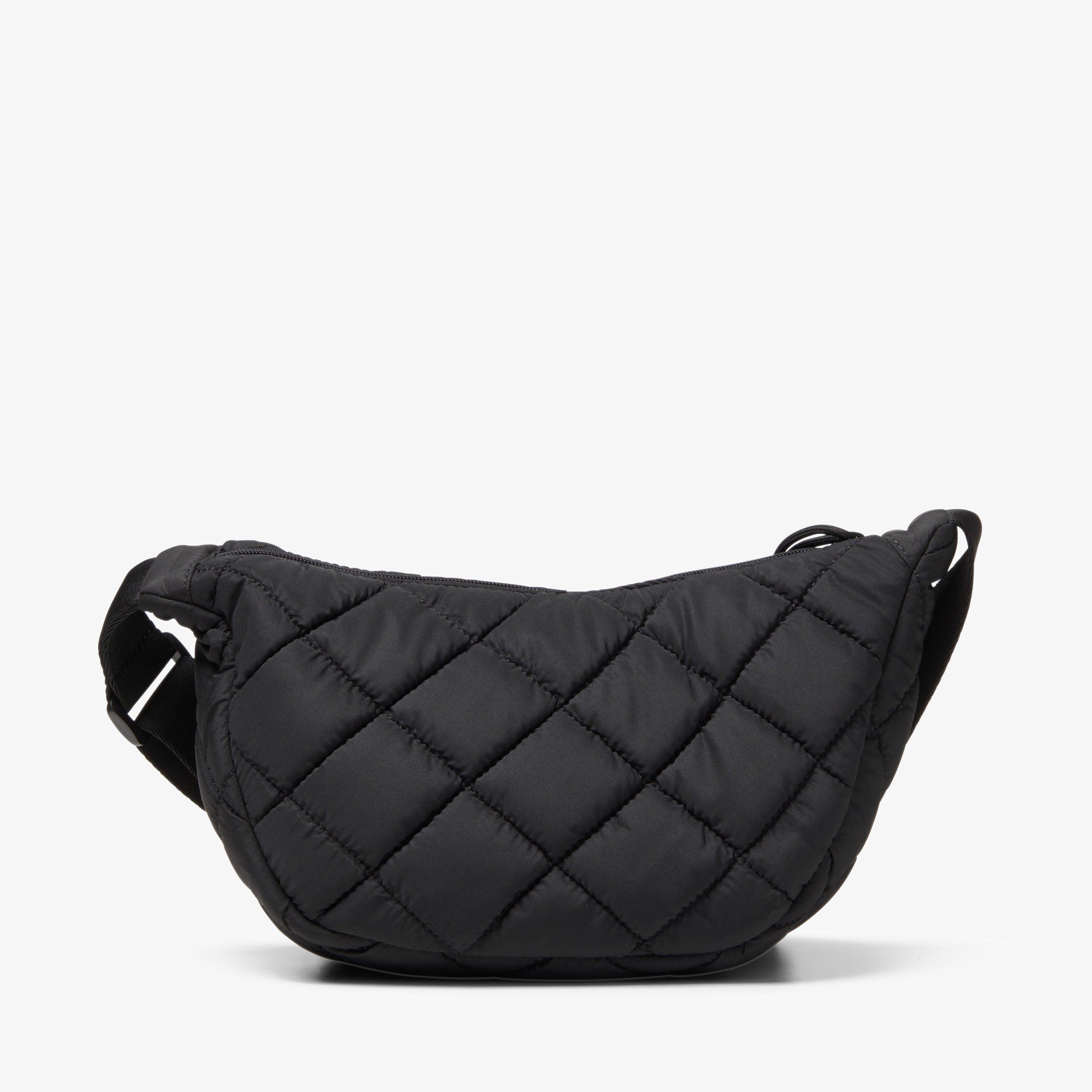 Quilted Trail Strap Crossbody Bag — Black (alternate view)