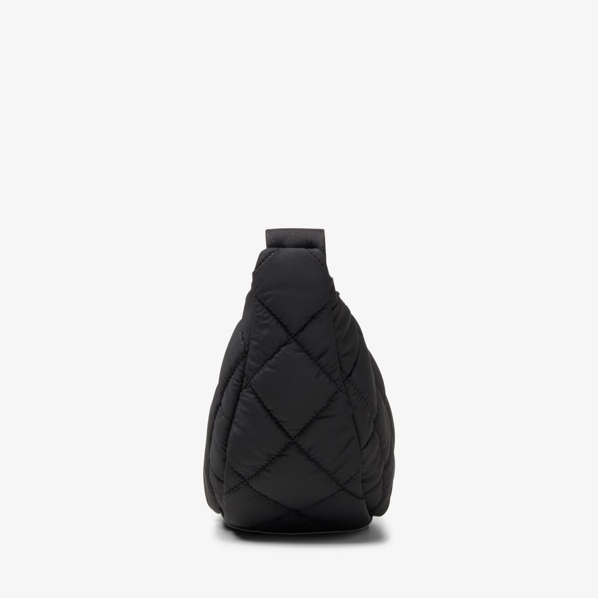 Quilted Trail Strap Crossbody Bag — Black