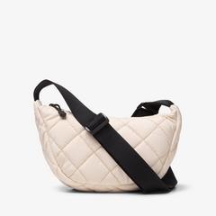 Quilted Trail Strap Crossbody Bag — White 1