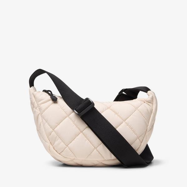Quilted Trail Strap Crossbody Bag — White