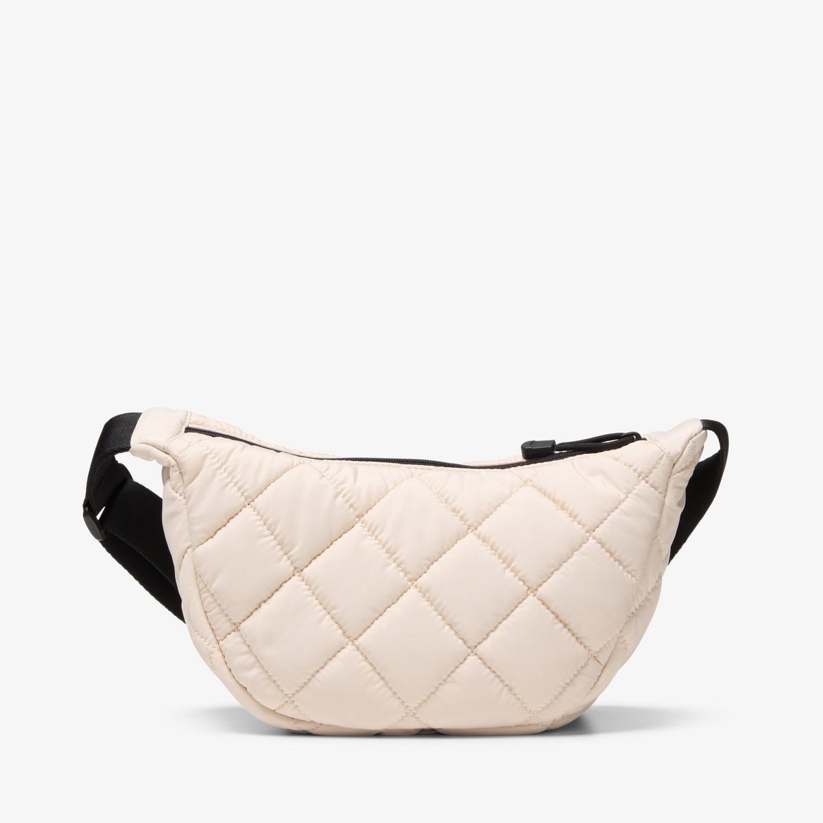 Quilted Trail Strap Crossbody Bag — White