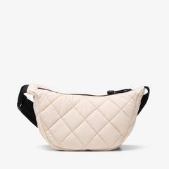 Quilted Trail Strap Crossbody Bag — White 2