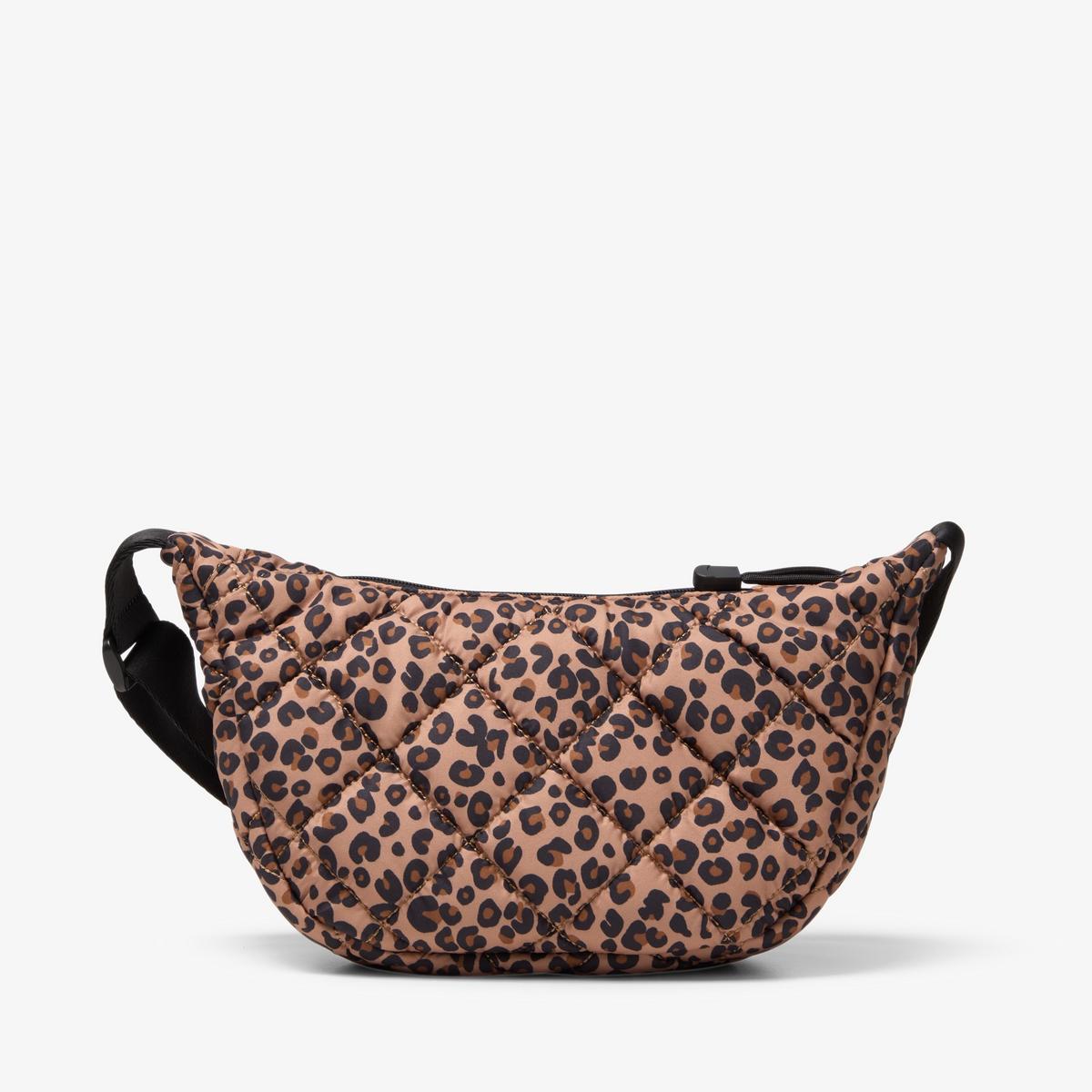 Quilted Trail Strap Crossbody Bag — Brown